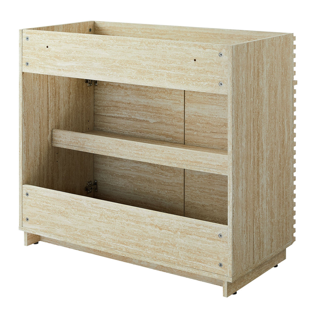 Render 36" Faux Travertine Bathroom Vanity Cabinet (Sink Not Included) by Modway