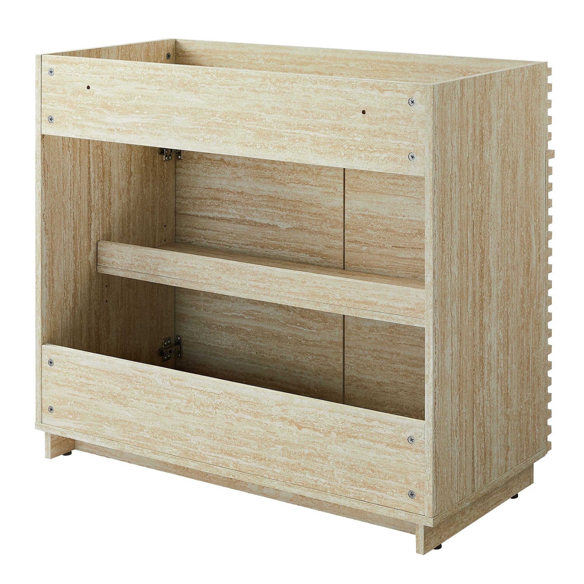 Render 36" Faux Travertine Bathroom Vanity Cabinet (Sink Not Included) by Modway