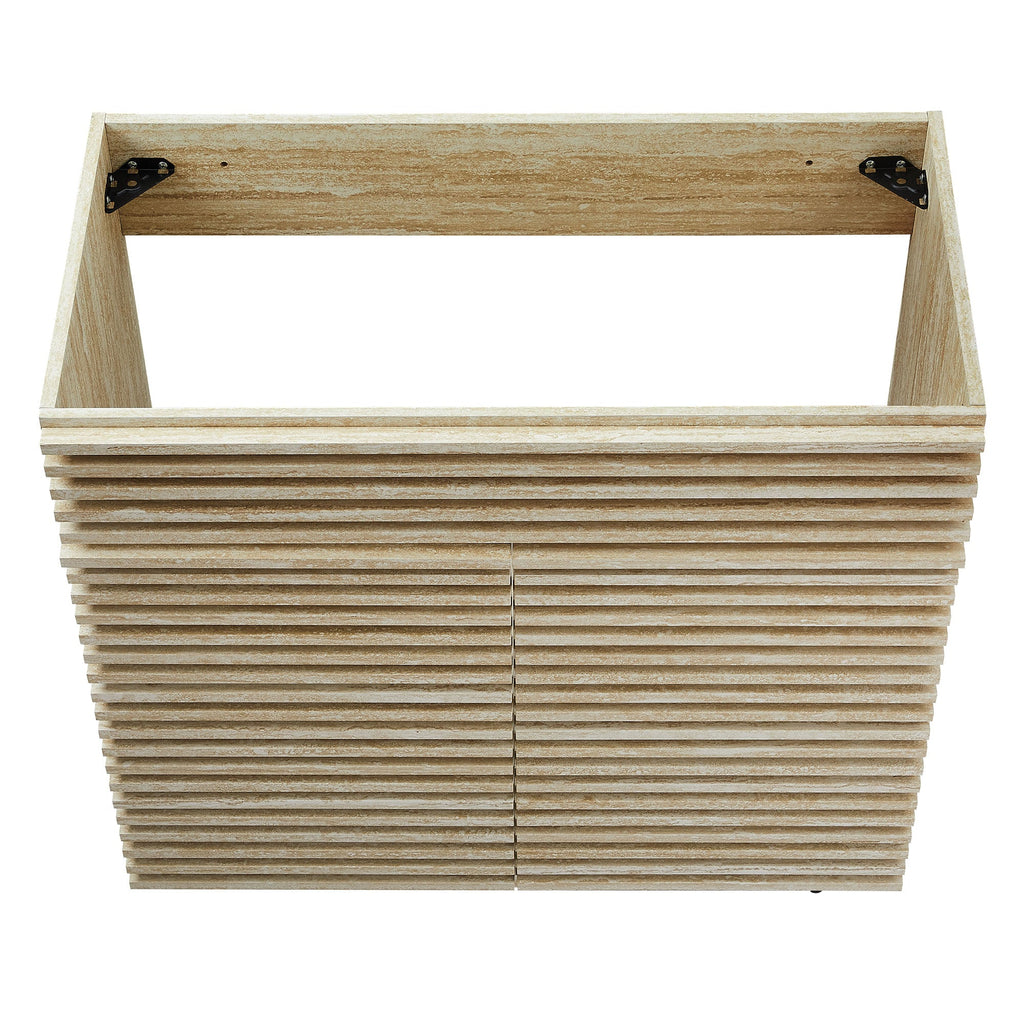 Render 36" Faux Travertine Bathroom Vanity Cabinet (Sink Not Included) by Modway