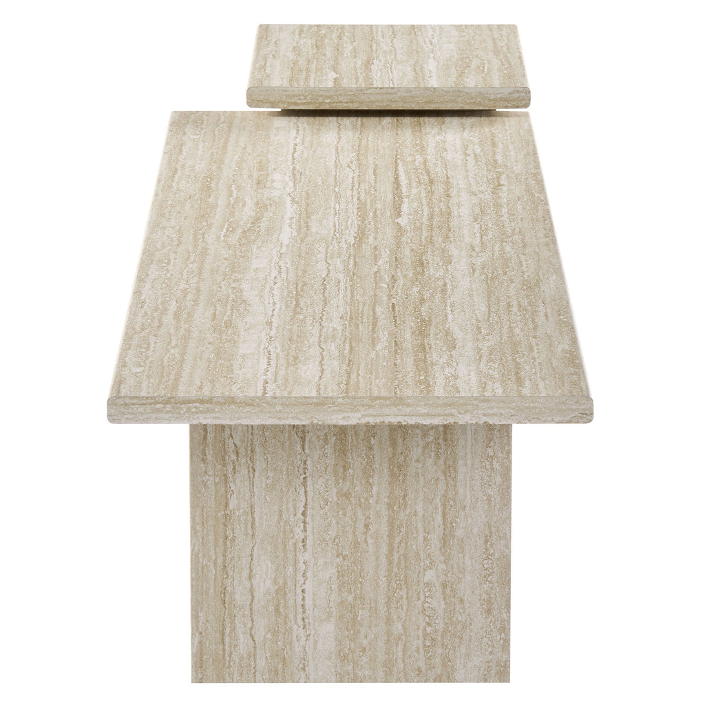 Render Nesting Faux Travertine Coffee Tables Set of 2 by Modway