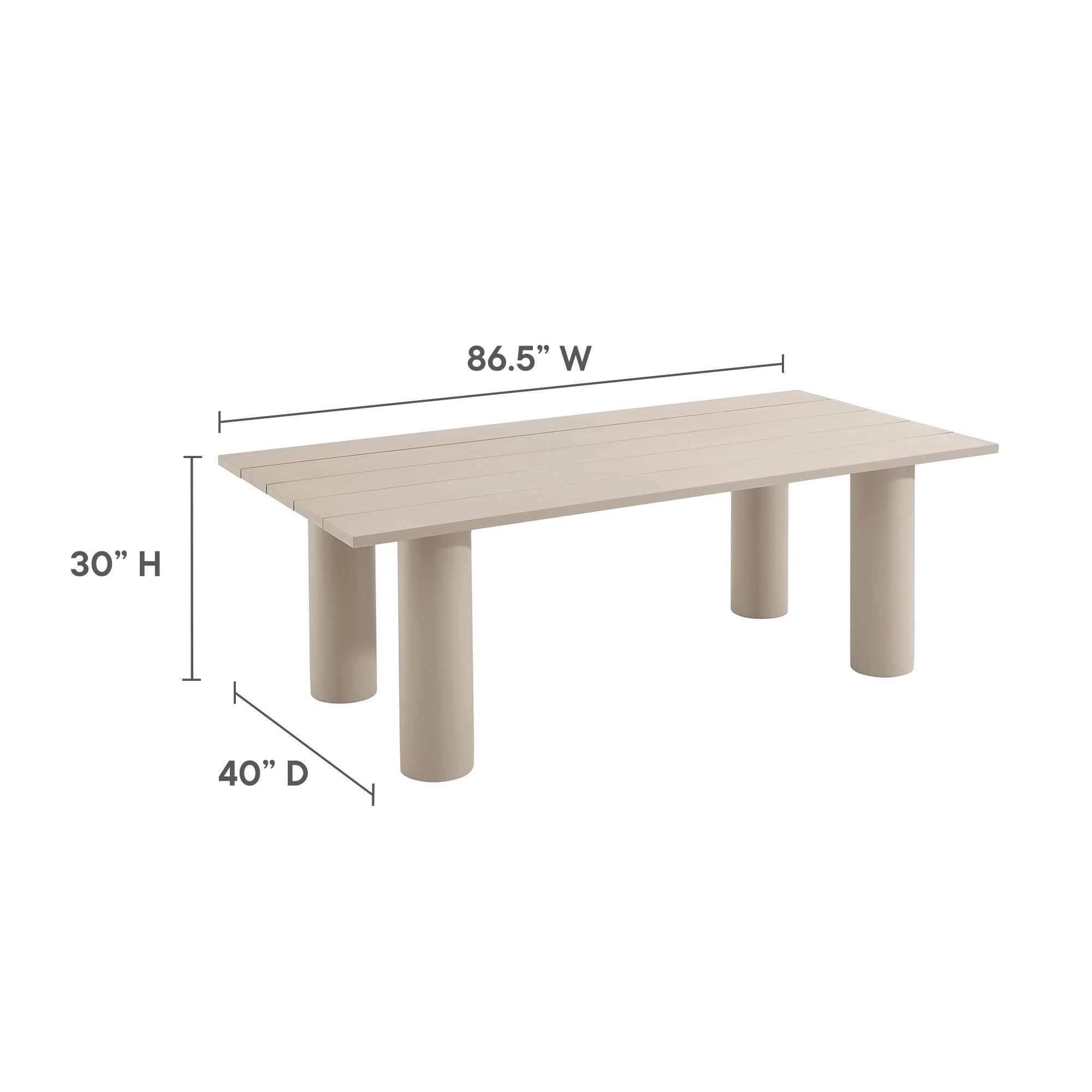 Nautica 7-Piece Rectangular Outdoor Patio Aluminum Dining Table and Chairs Set by Modway