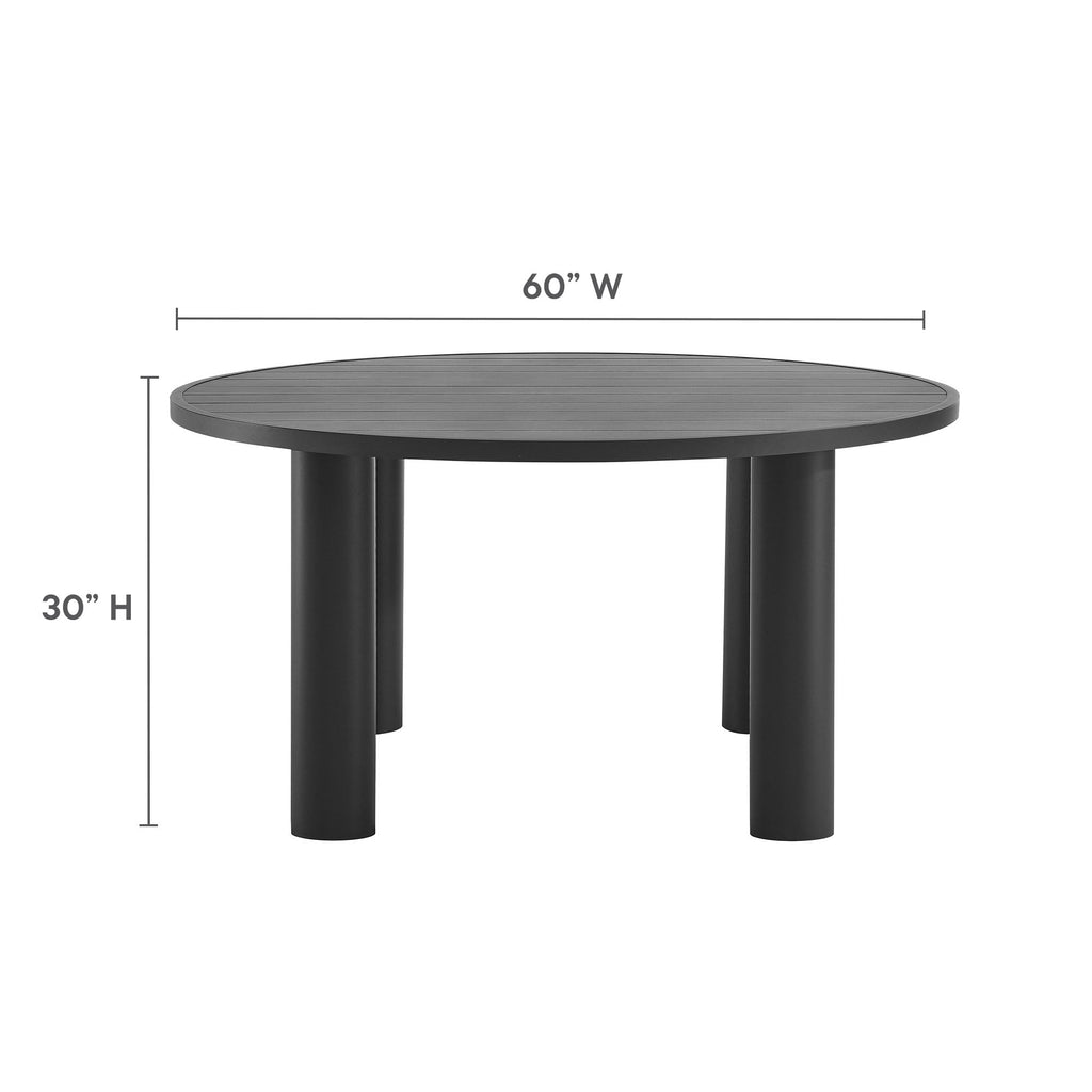 Nautica Outdoor Patio 60" Round Aluminum Dining Table by Modway