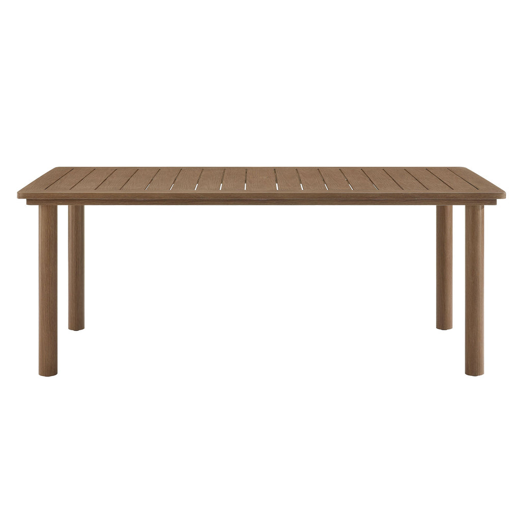 Parkland 7-Piece Rectangular Outdoor Patio Rattan and Aluminum Dining Table and Chairs Set by Modway