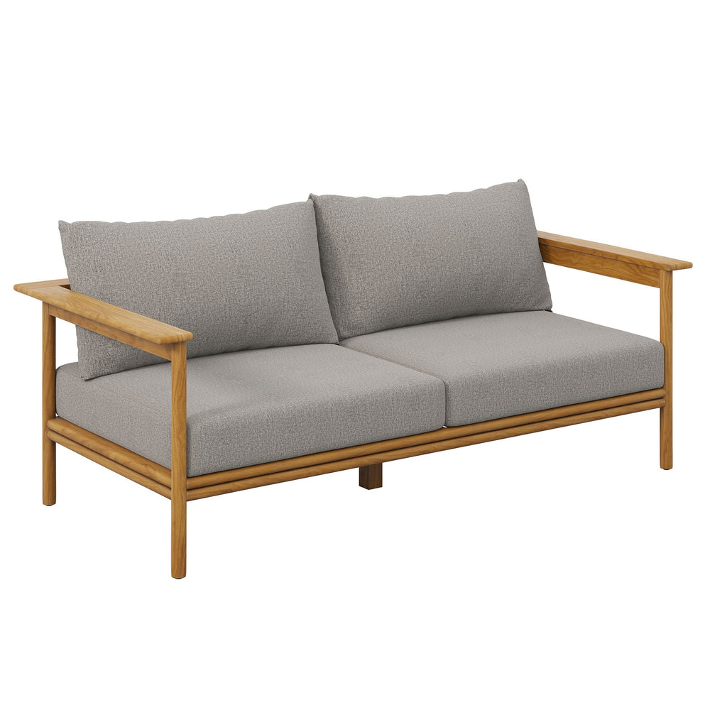 Wren 2-Piece Outdoor Patio Teak Wood Sofa and Ottoman Set by Modway