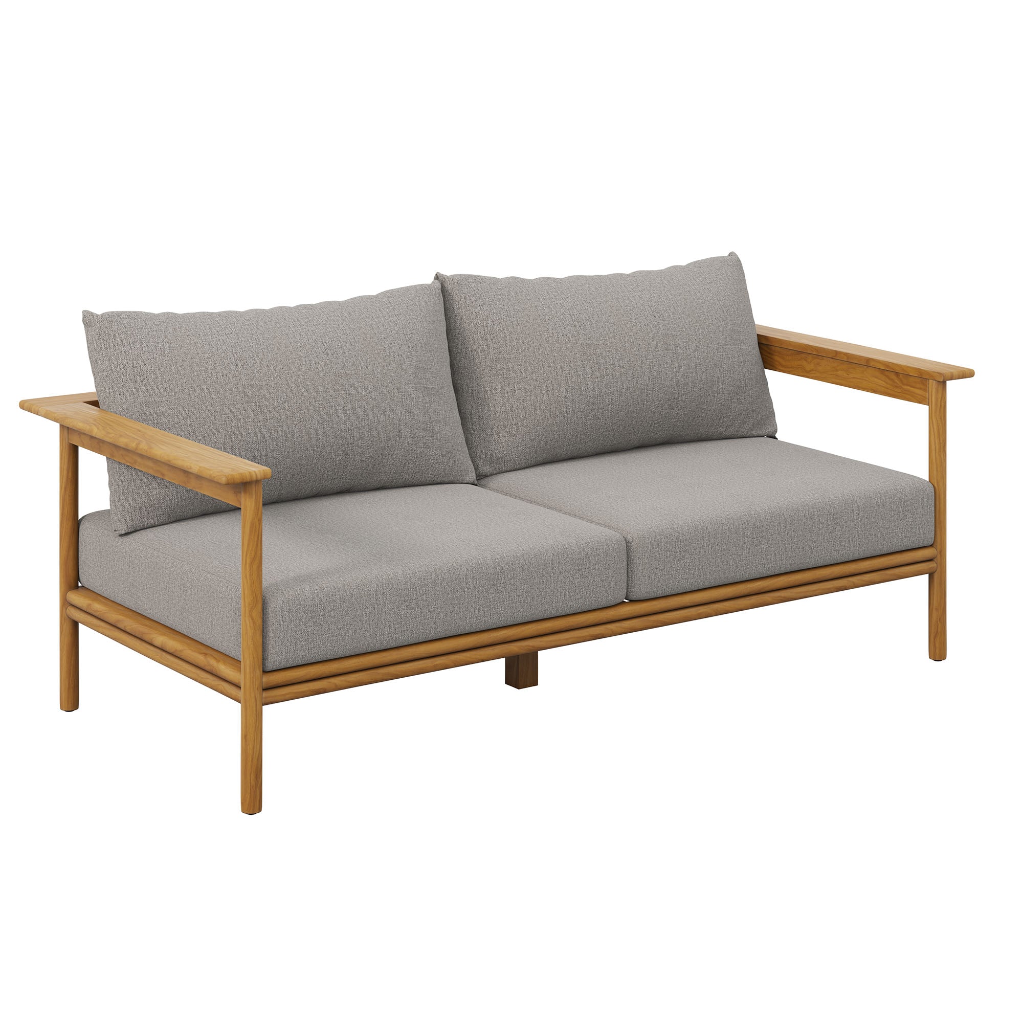Wren 2-Piece Outdoor Patio Teak Wood Sofa and Ottoman Set by Modway
