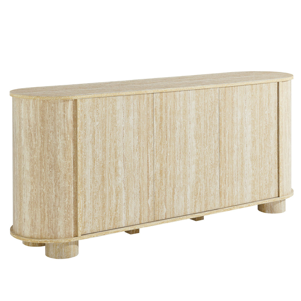 Overture 63Ó Oval Faux Travertine Sideboard by Modway
