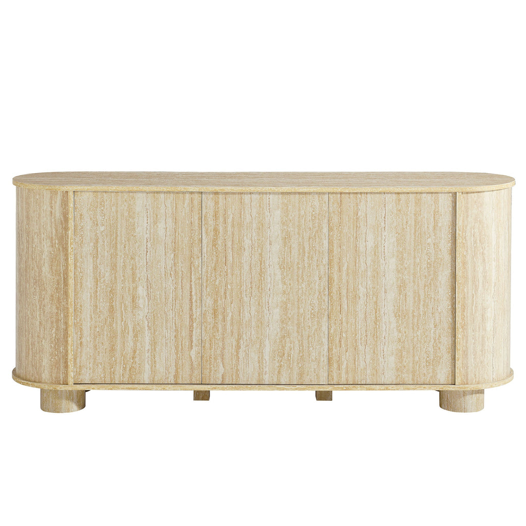Overture 63Ó Oval Faux Travertine Sideboard by Modway