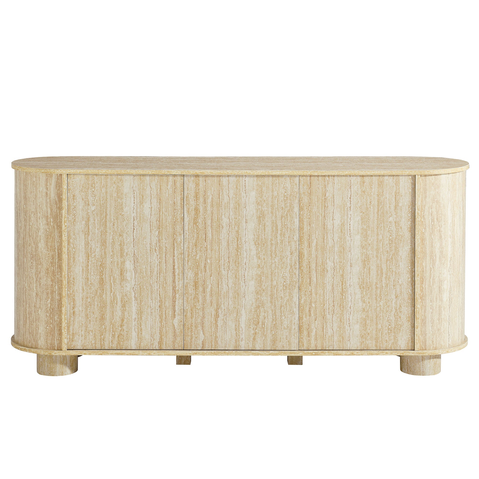 Overture 63Ó Oval Faux Travertine Sideboard by Modway