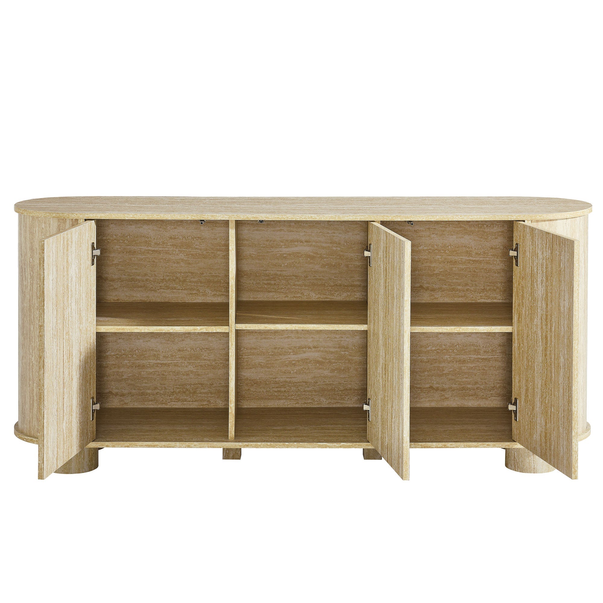 Overture 63Ó Oval Faux Travertine Sideboard by Modway