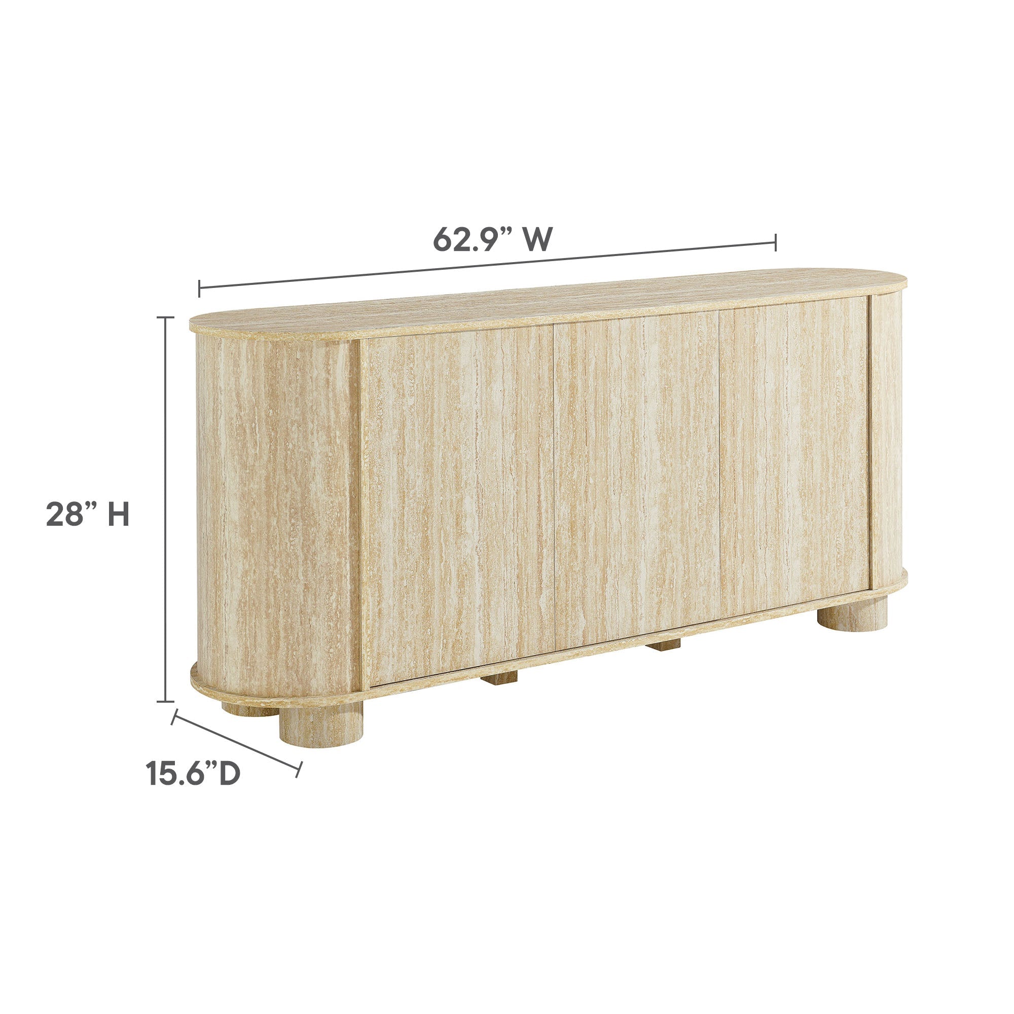 Overture 63Ó Oval Faux Travertine Sideboard by Modway