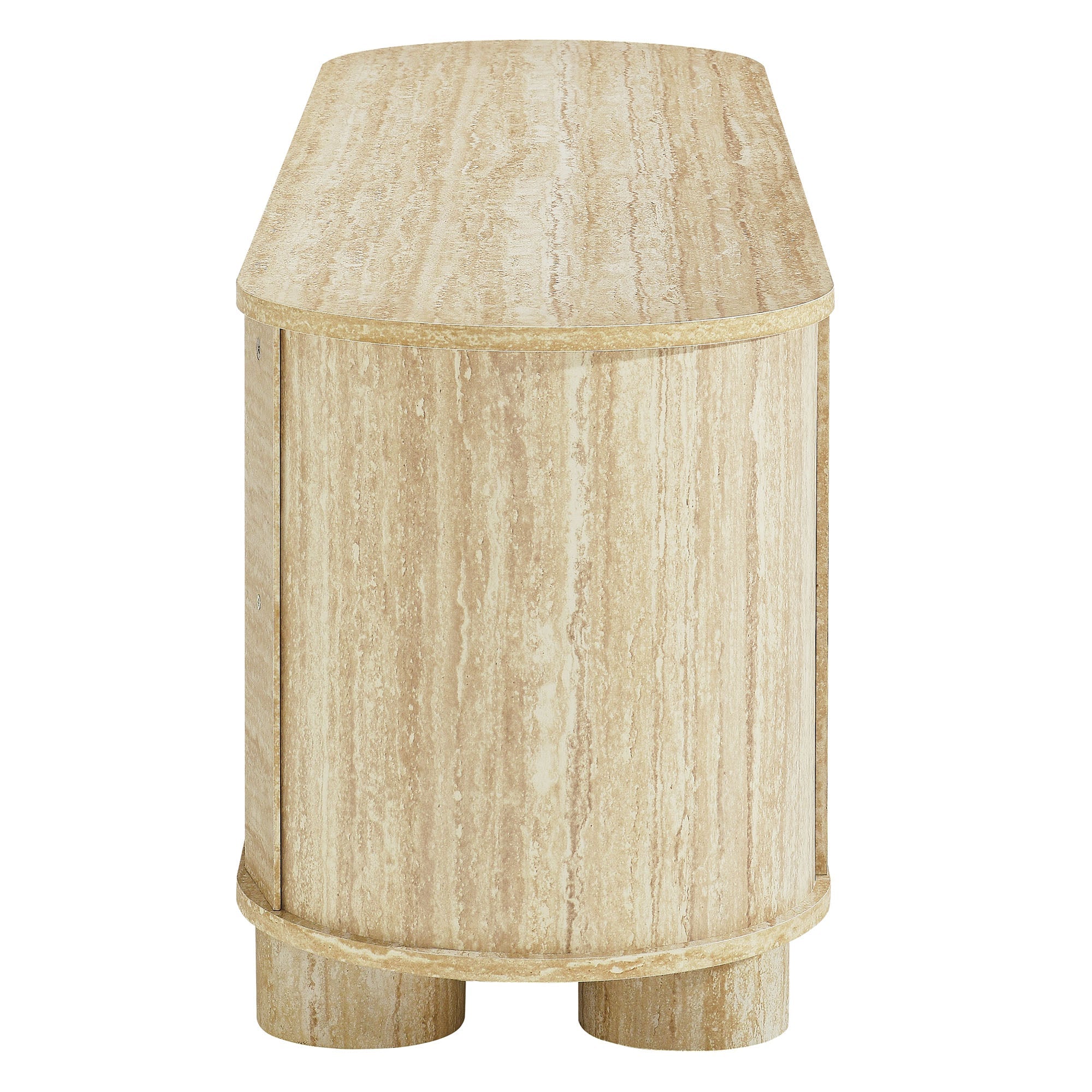 Overture 63Ó Oval Faux Travertine TV Stand by Modway