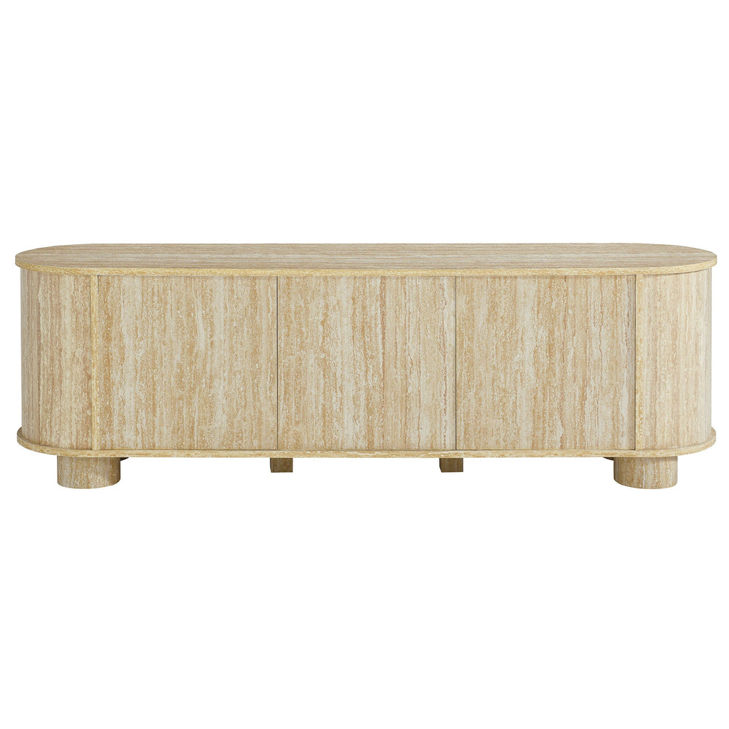 Overture 63Ó Oval Faux Travertine TV Stand by Modway