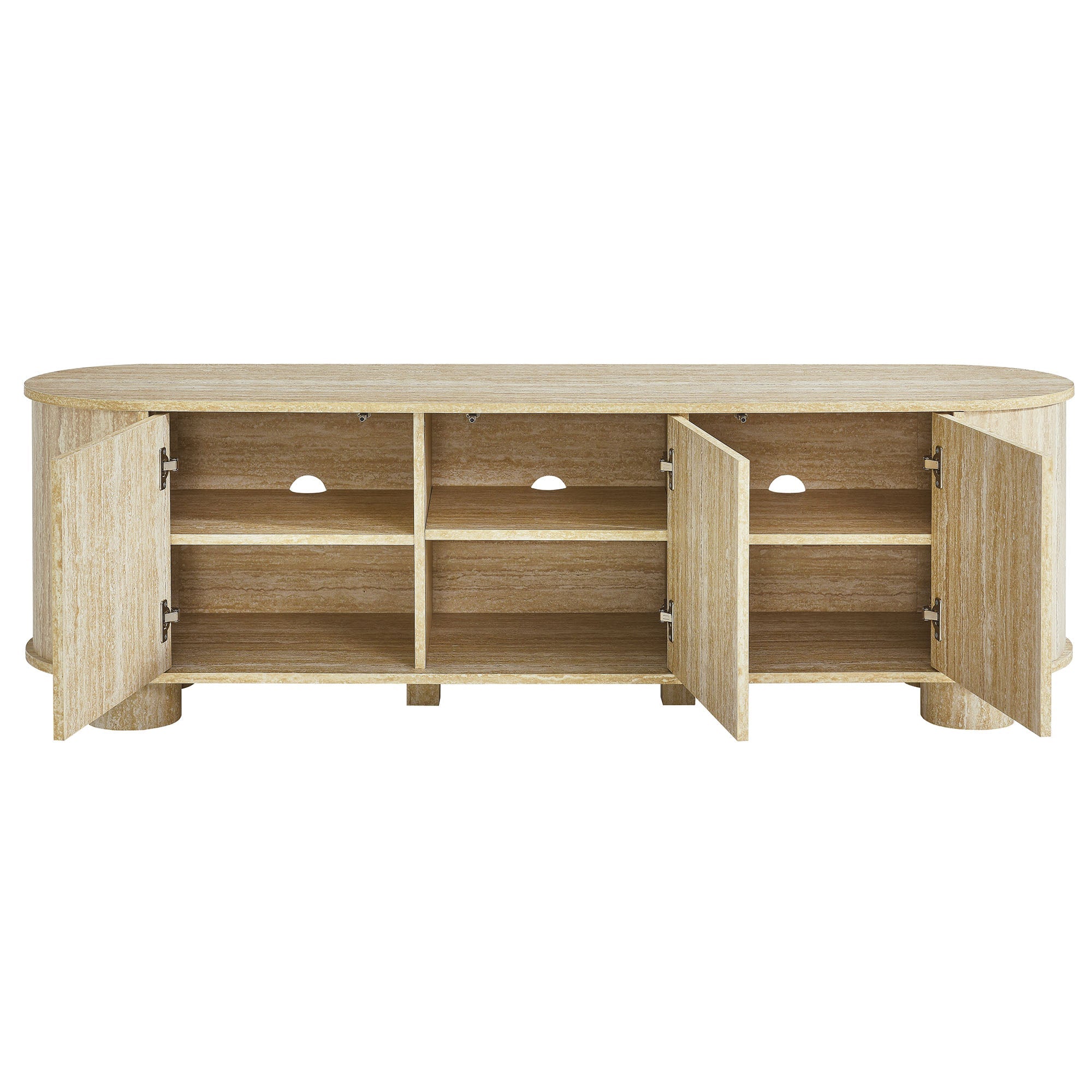 Overture 63Ó Oval Faux Travertine TV Stand by Modway