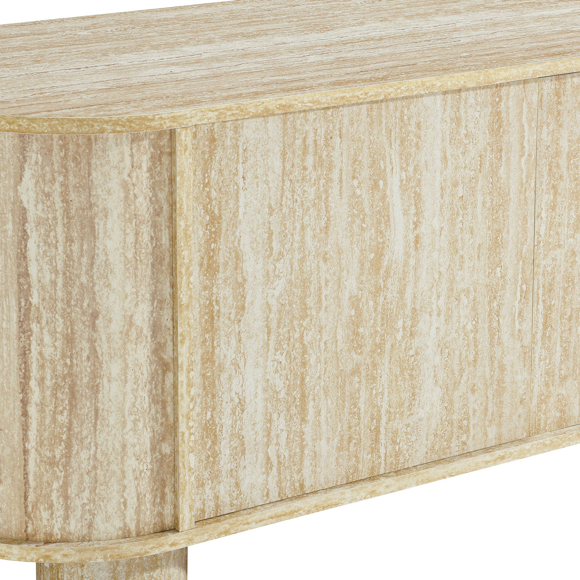 Overture 63Ó Oval Faux Travertine TV Stand by Modway