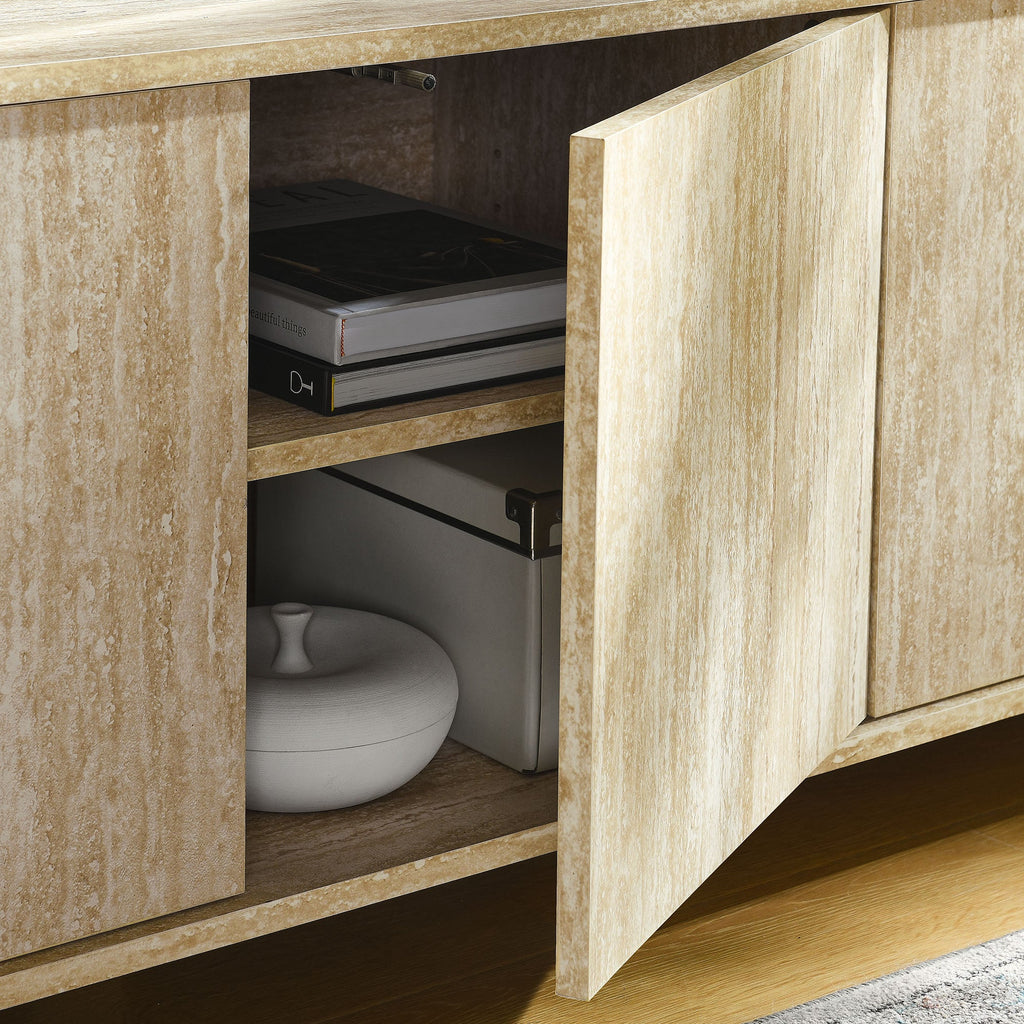 Overture 63Ó Oval Faux Travertine TV Stand by Modway
