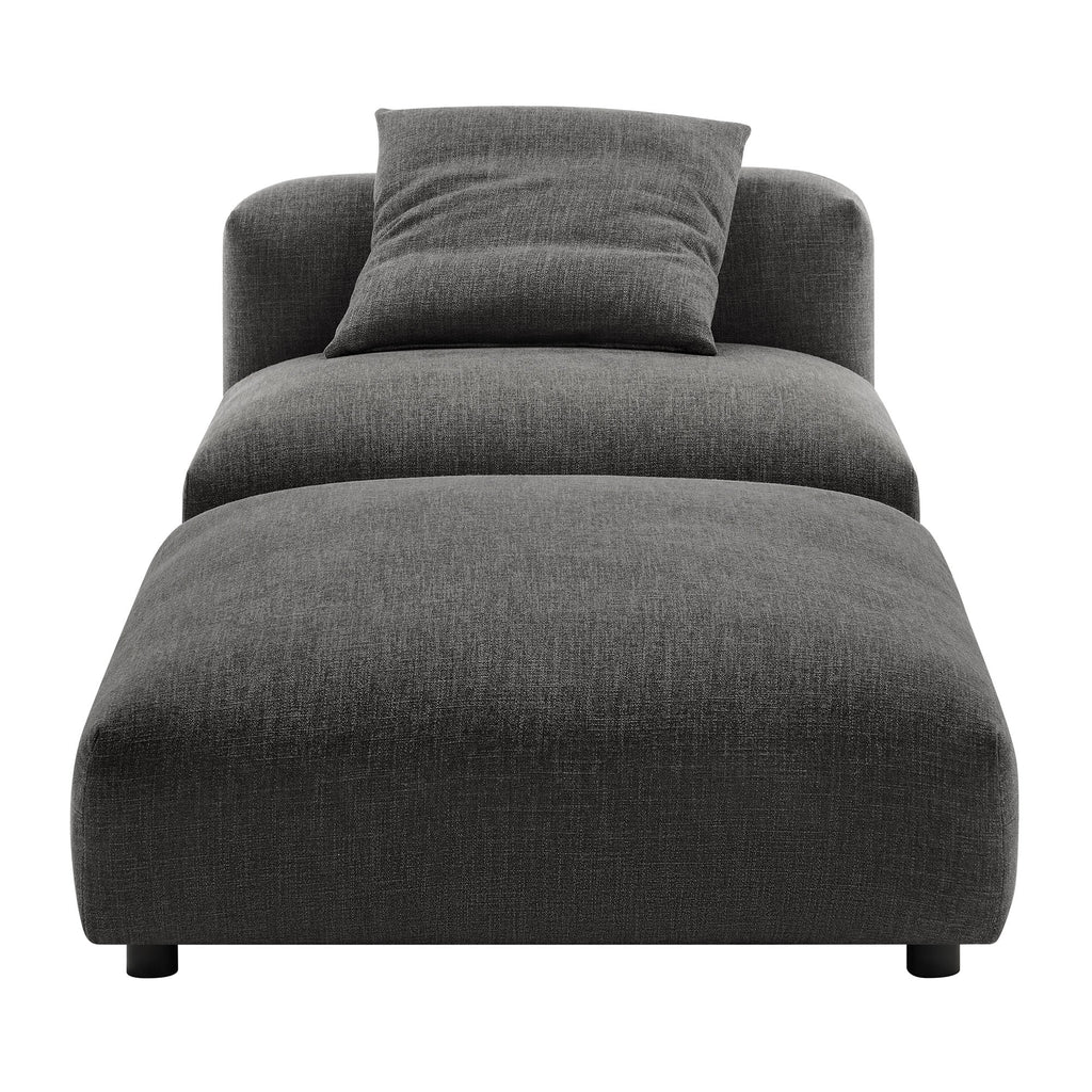 Solace Modular Upholstered Fabric Armless Chair and Ottoman Set by Modway