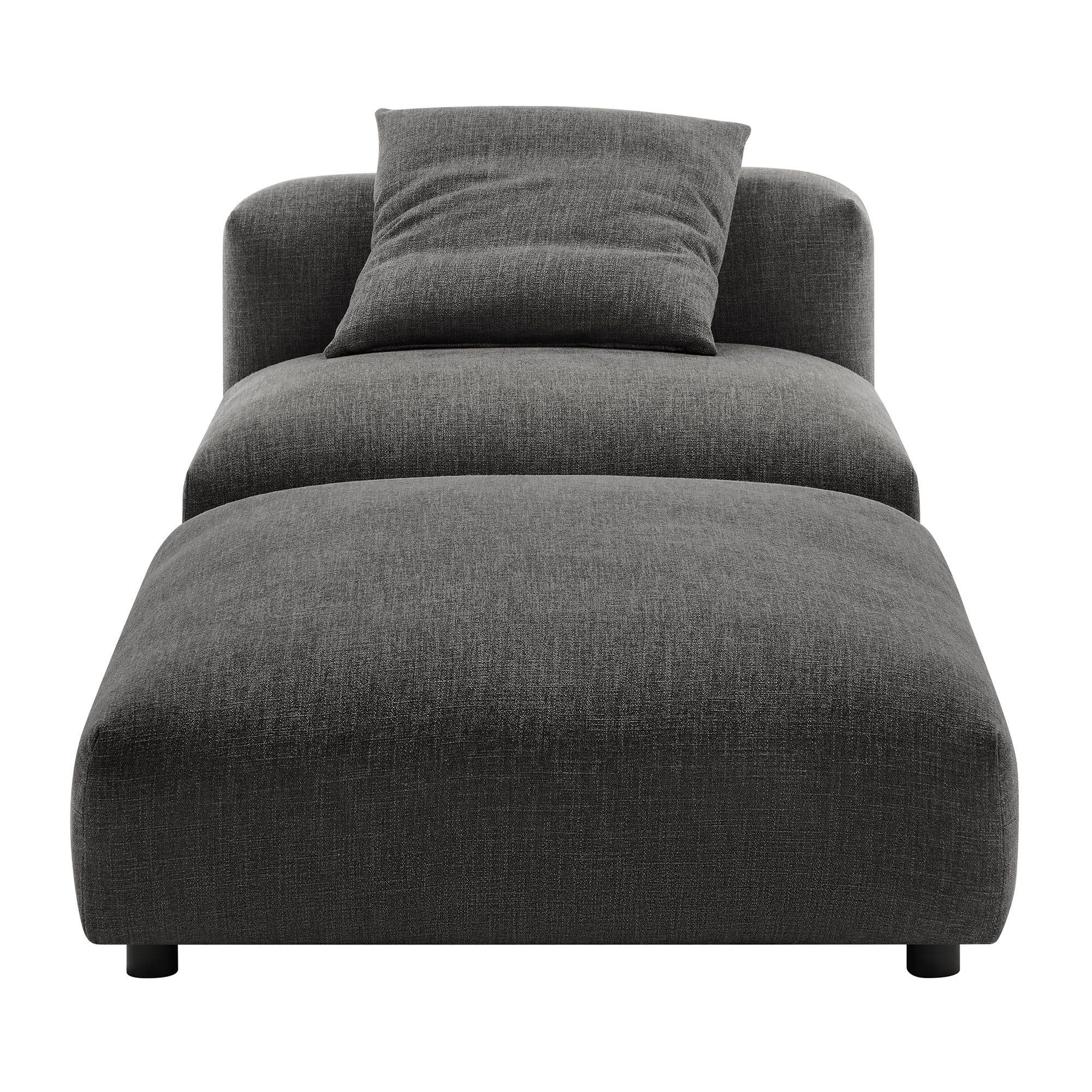 Solace Modular Upholstered Fabric Armless Chair and Ottoman Set by Modway