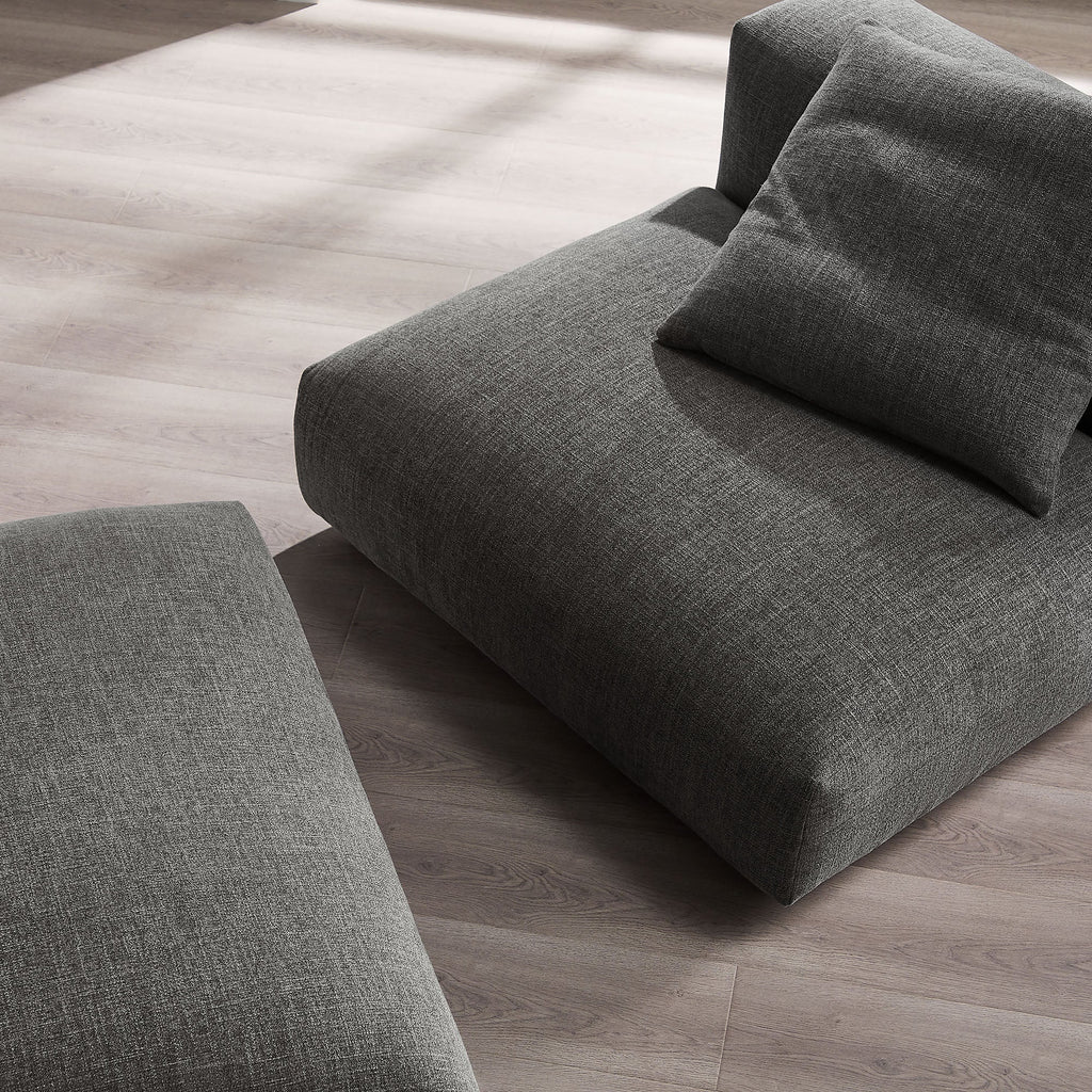 Solace Modular Upholstered Fabric Armless Chair and Ottoman Set by Modway