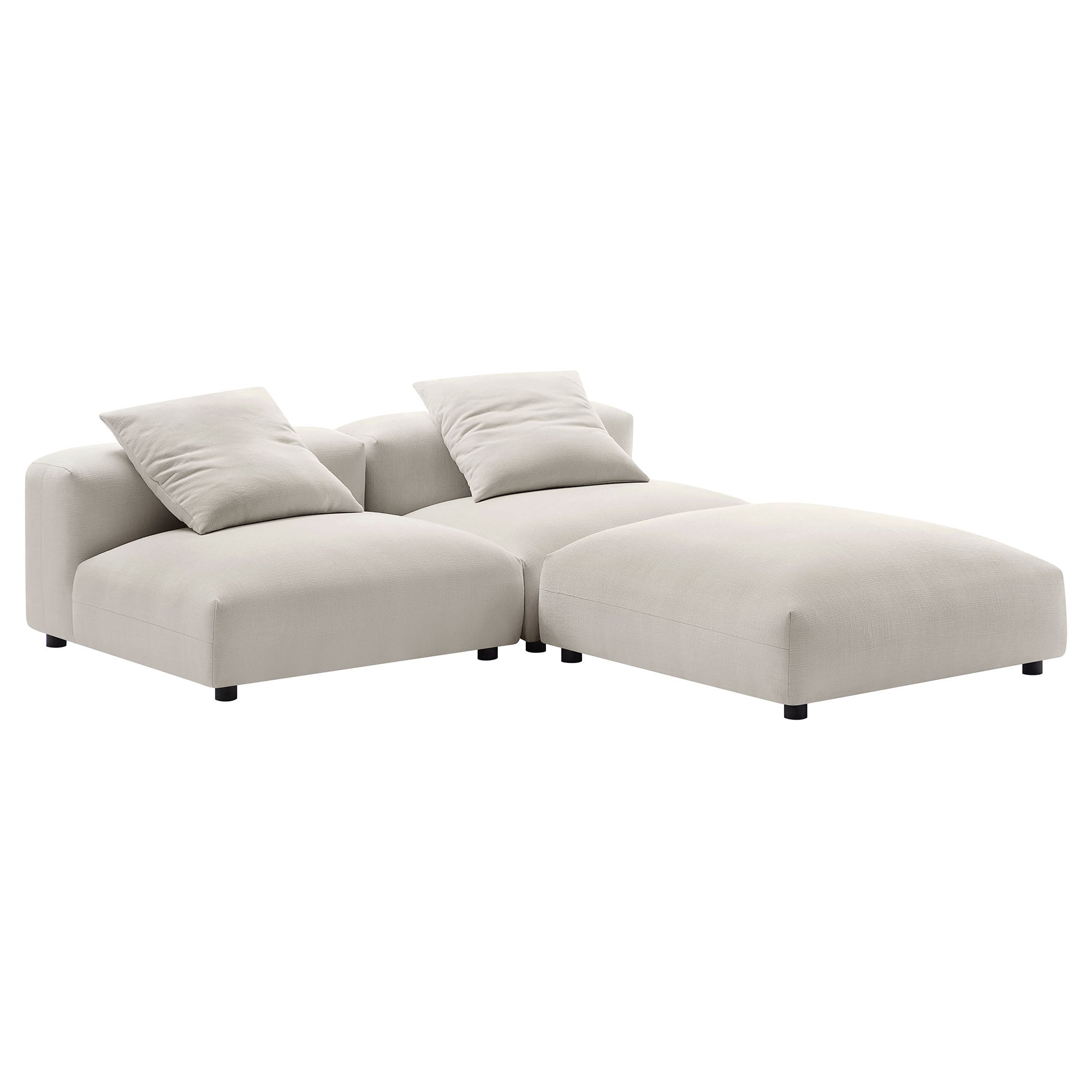 Solace 3-Piece Modular Upholstered Fabric Sectional Sofa by Modway