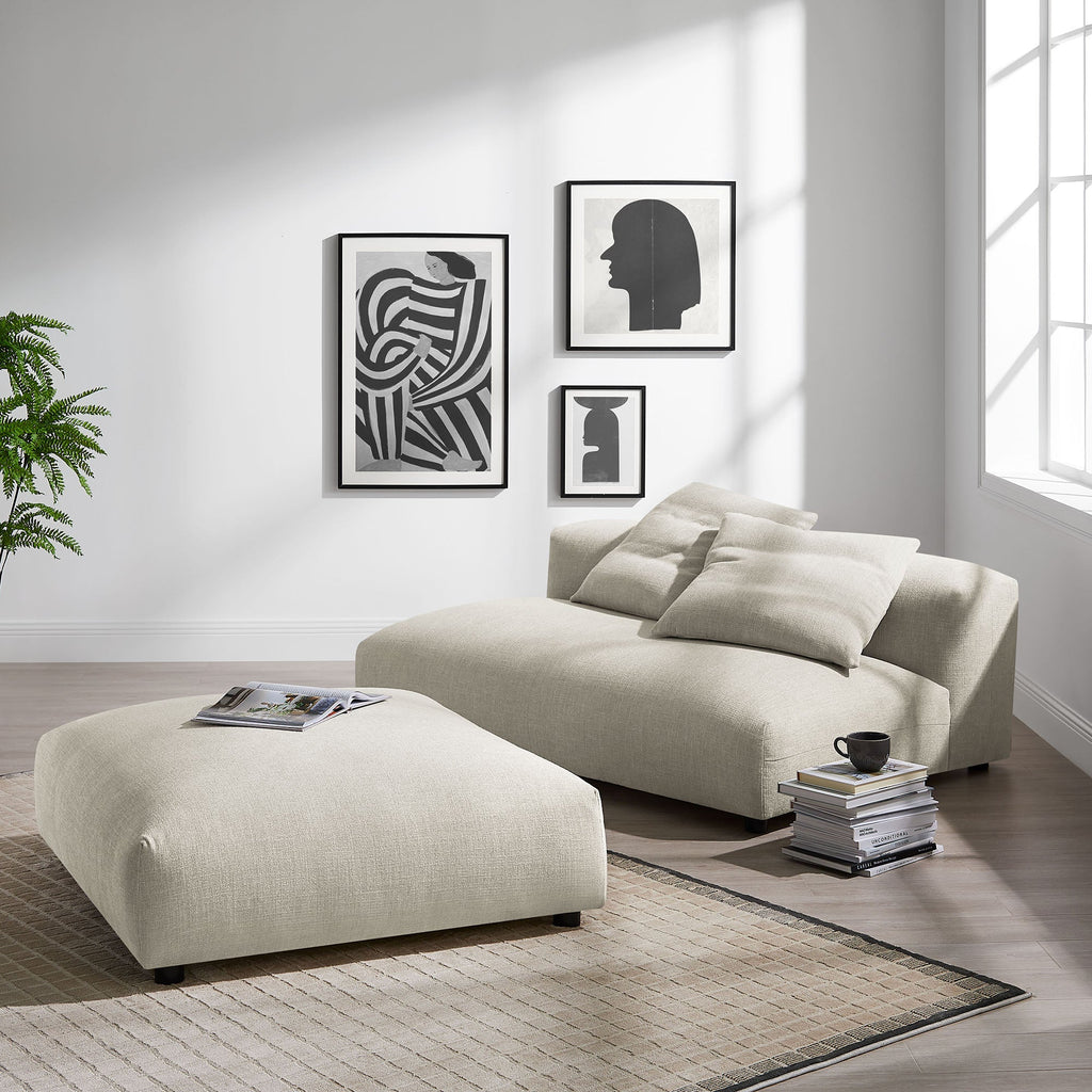 Solace Modular Upholstered Fabric Armless Loveseat and Ottoman Set by Modway