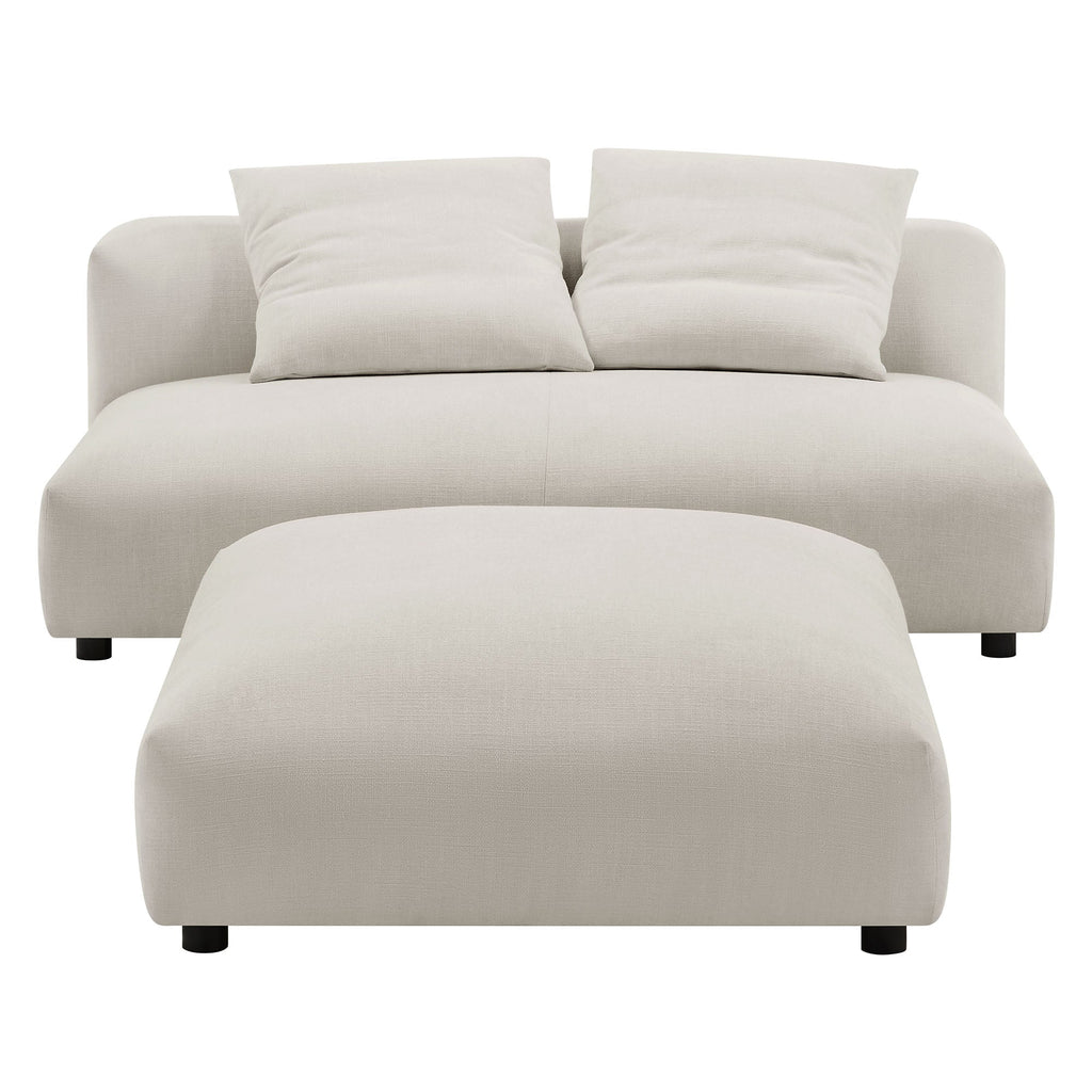 Solace Modular Upholstered Fabric Armless Loveseat and Ottoman Set by Modway