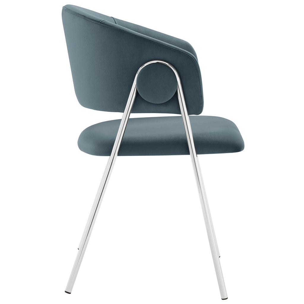 Nella Upholstered Performance Velvet Dining Chair Set of 2 by Modway