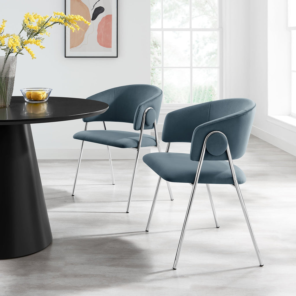 Nella Upholstered Performance Velvet Dining Chair Set of 2 by Modway