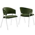 Nella Upholstered Performance Velvet Dining Chair Set of 2 by Modway