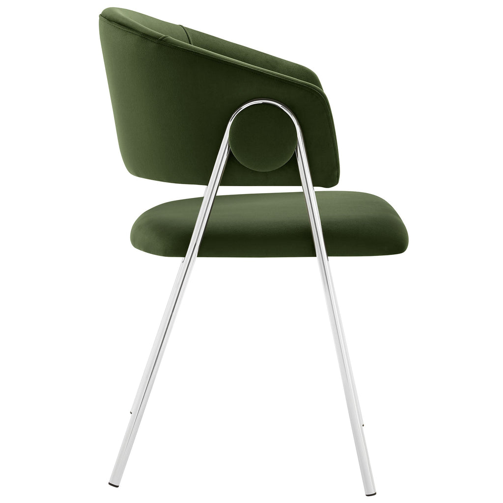 Nella Upholstered Performance Velvet Dining Chair Set of 2 by Modway