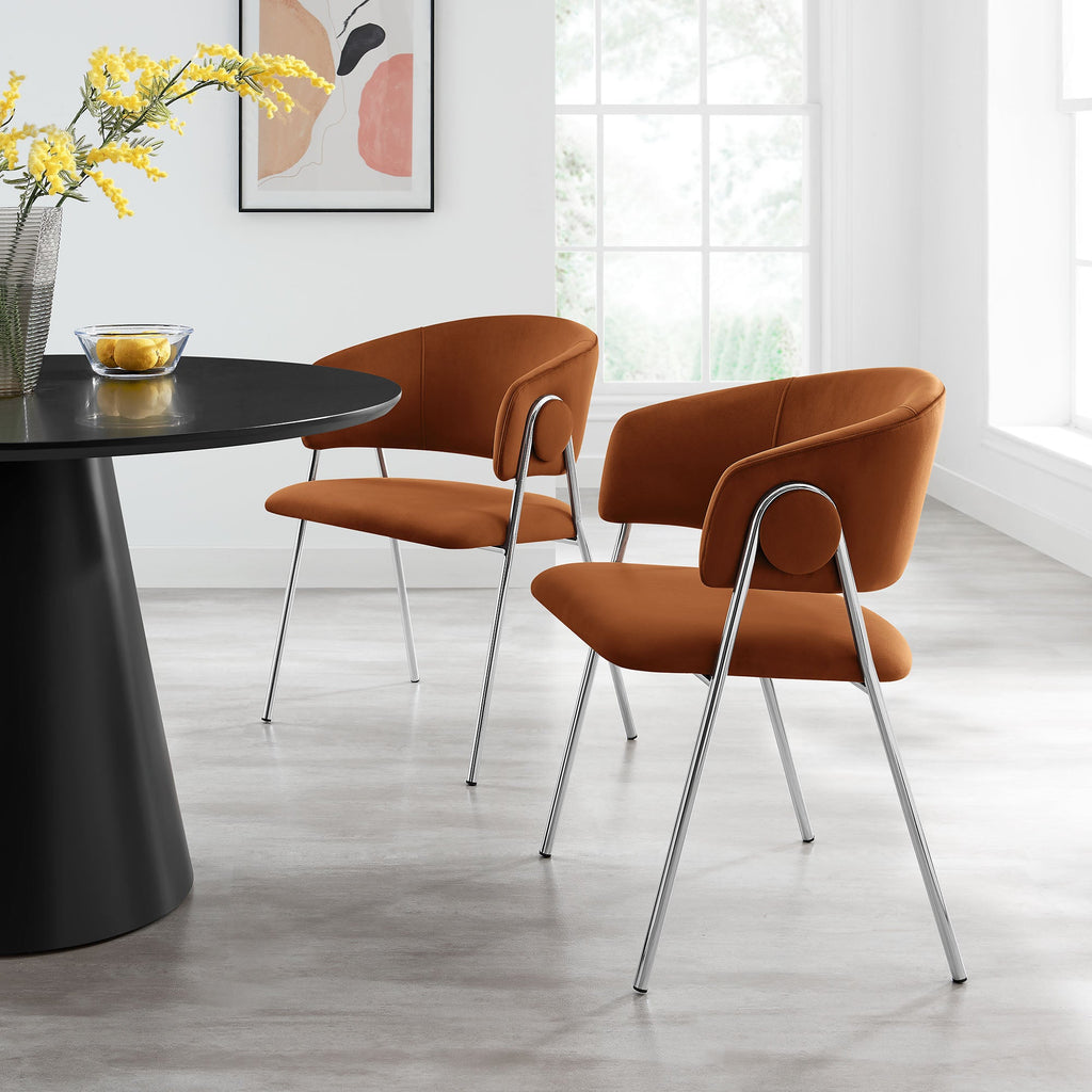 Nella Upholstered Performance Velvet Dining Chair Set of 2 by Modway