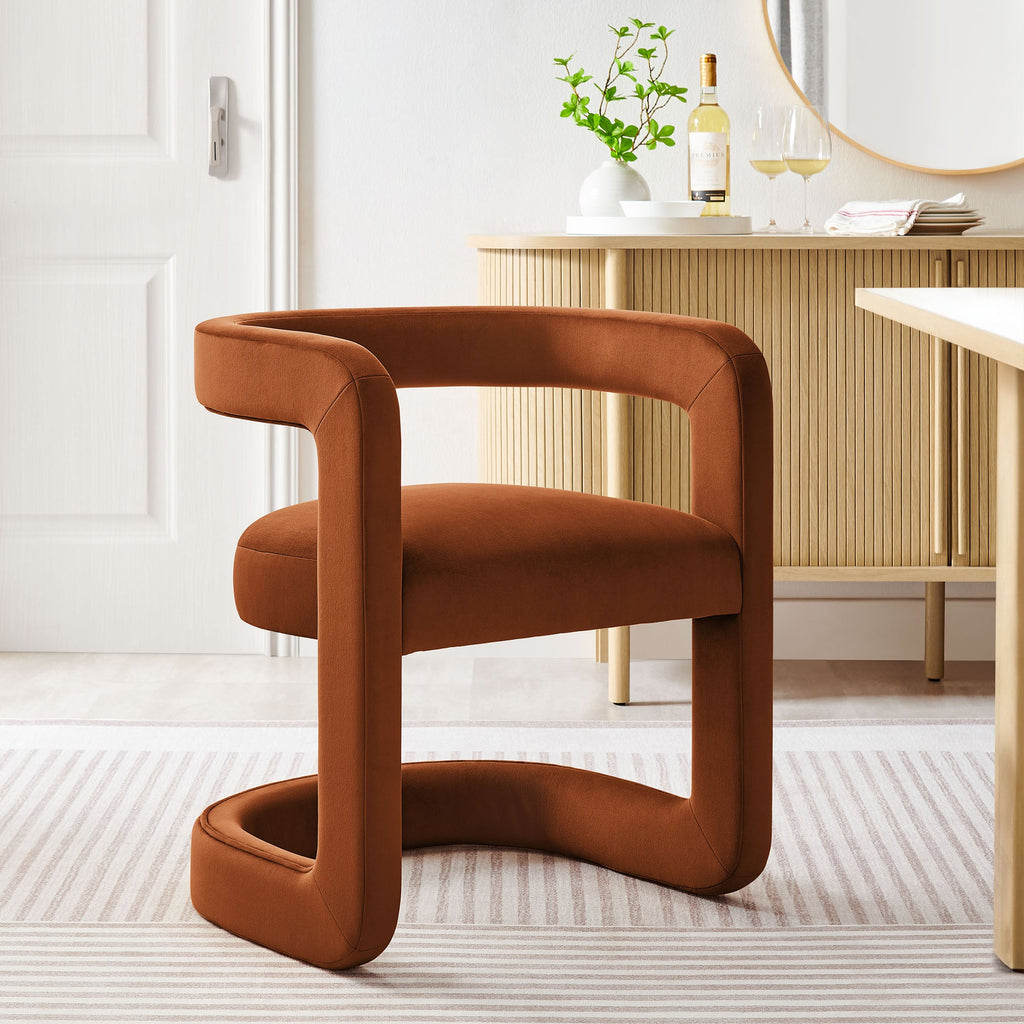 Winslow Barrel Performance Velvet Dining Chair  by Modway