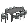 Tahoe 9-Piece Outdoor Patio Aluminum Dining Set by Modway
