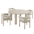 Nautica 5-Piece Round Outdoor Patio Aluminum Dining Table and Chairs Set by Modway