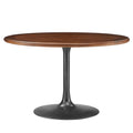 Lippa 48" Round Pedestal Solid Wood and Metal Dining Table by Modway