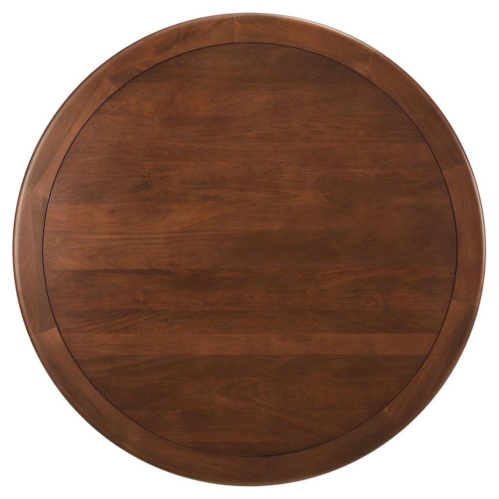 Lippa 60" Round Pedestal Solid Wood and Metal Dining Table by Modway