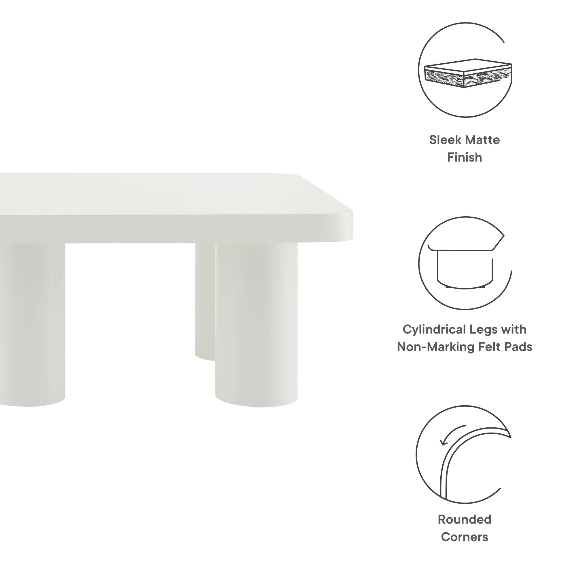 Cleo 54Ó Rectangular Coffee Table by Modway