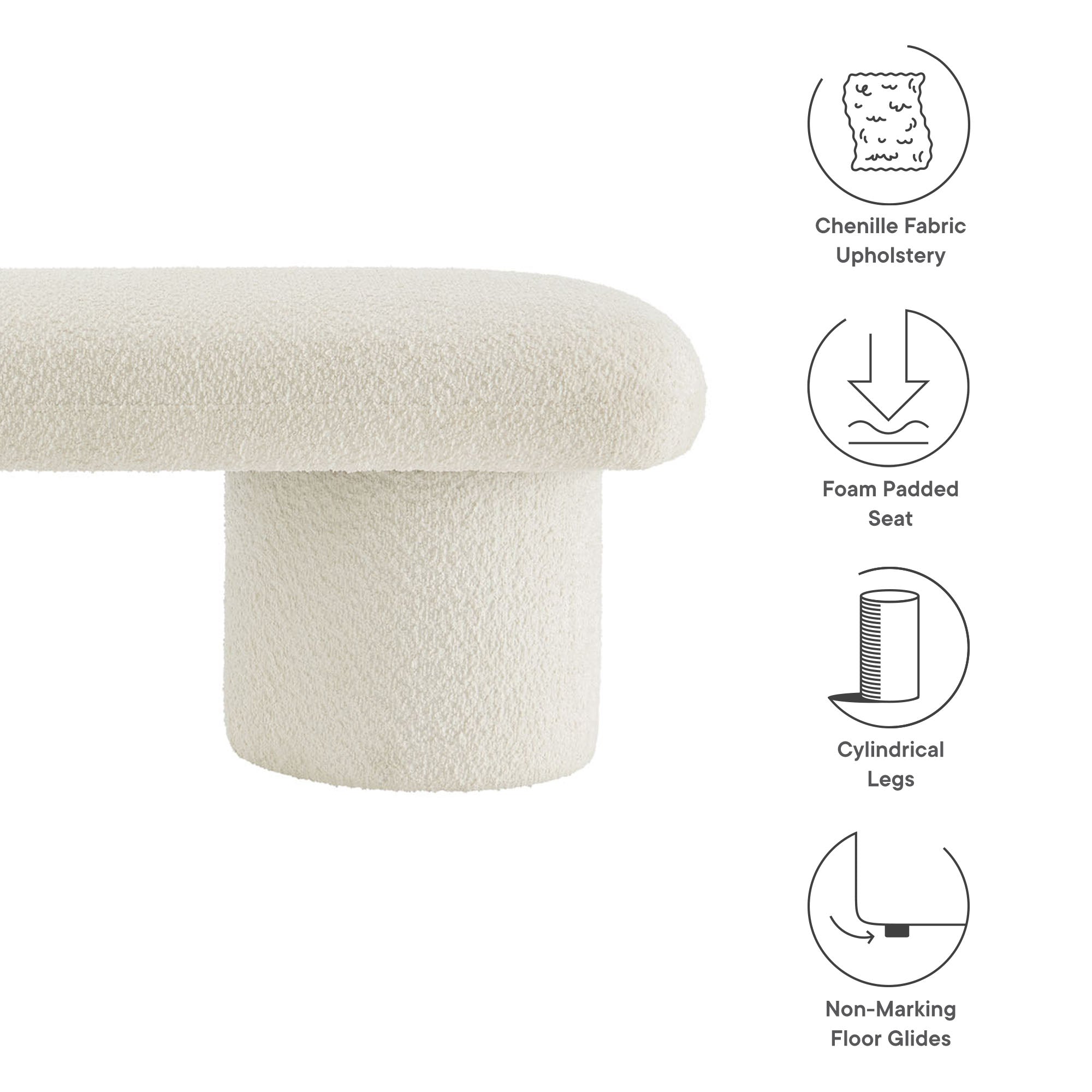 Orla Chenille Upholstered Bench by Modway
