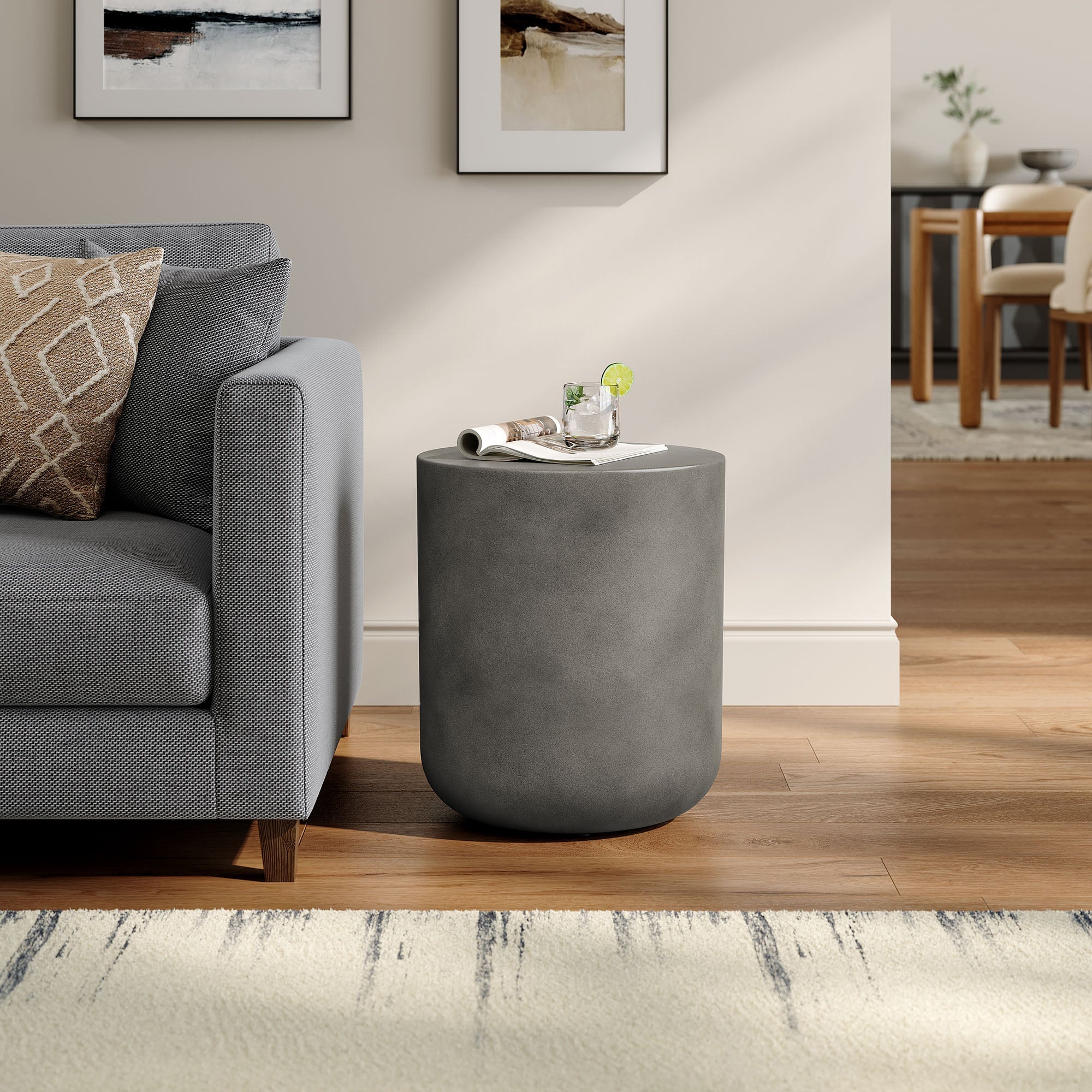 Brion Indoor - Outdoor Patio Concrete Stool by Modway
