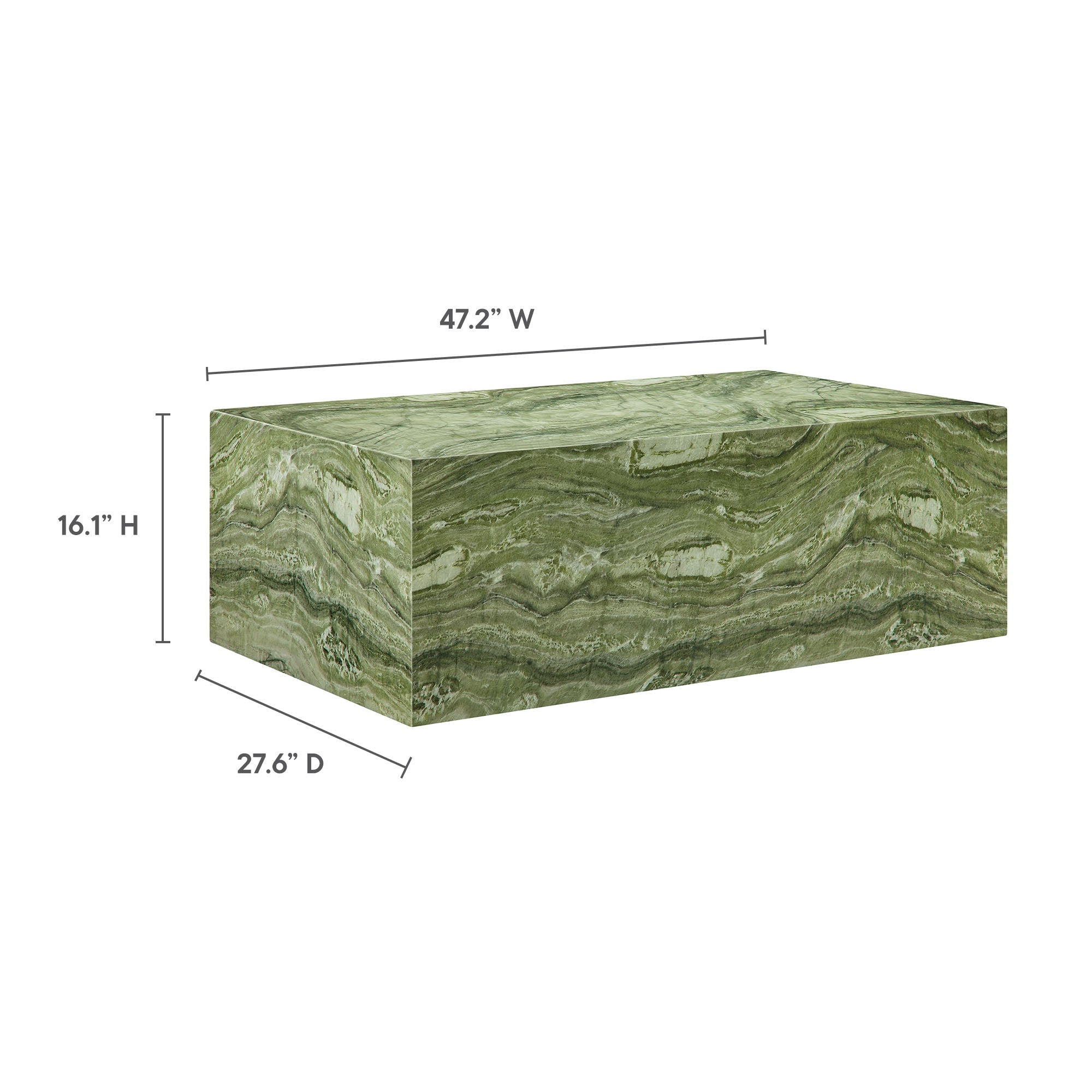 Jordana Square Plinth Indoor - Outdoor Patio Concrete Coffee Table by Modway
