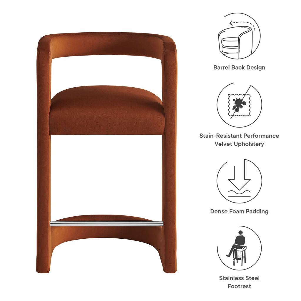 Winslow Performance Velvet Counter Stool by Modway