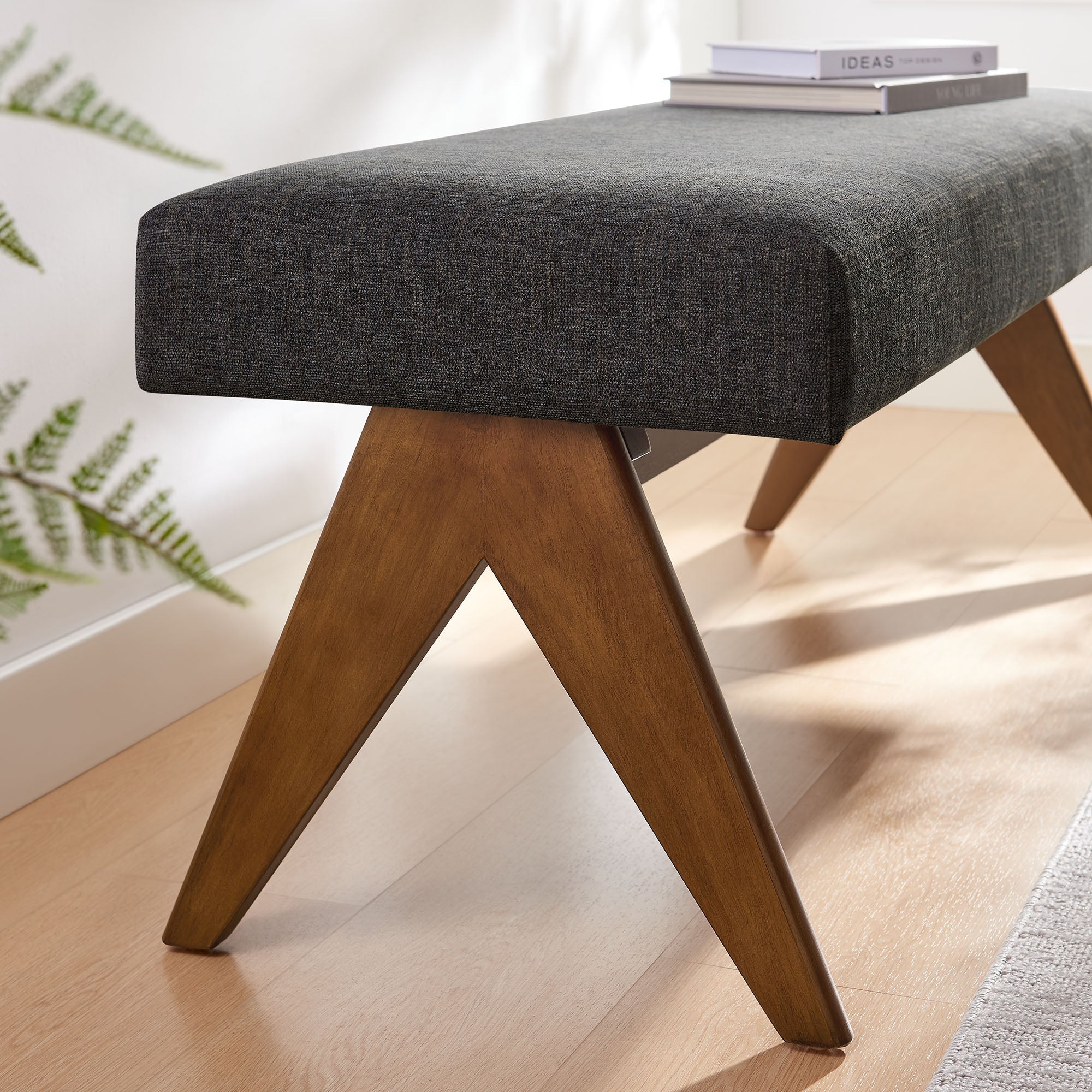 Lyra 47" Fabric Upholstered Bench by Modway