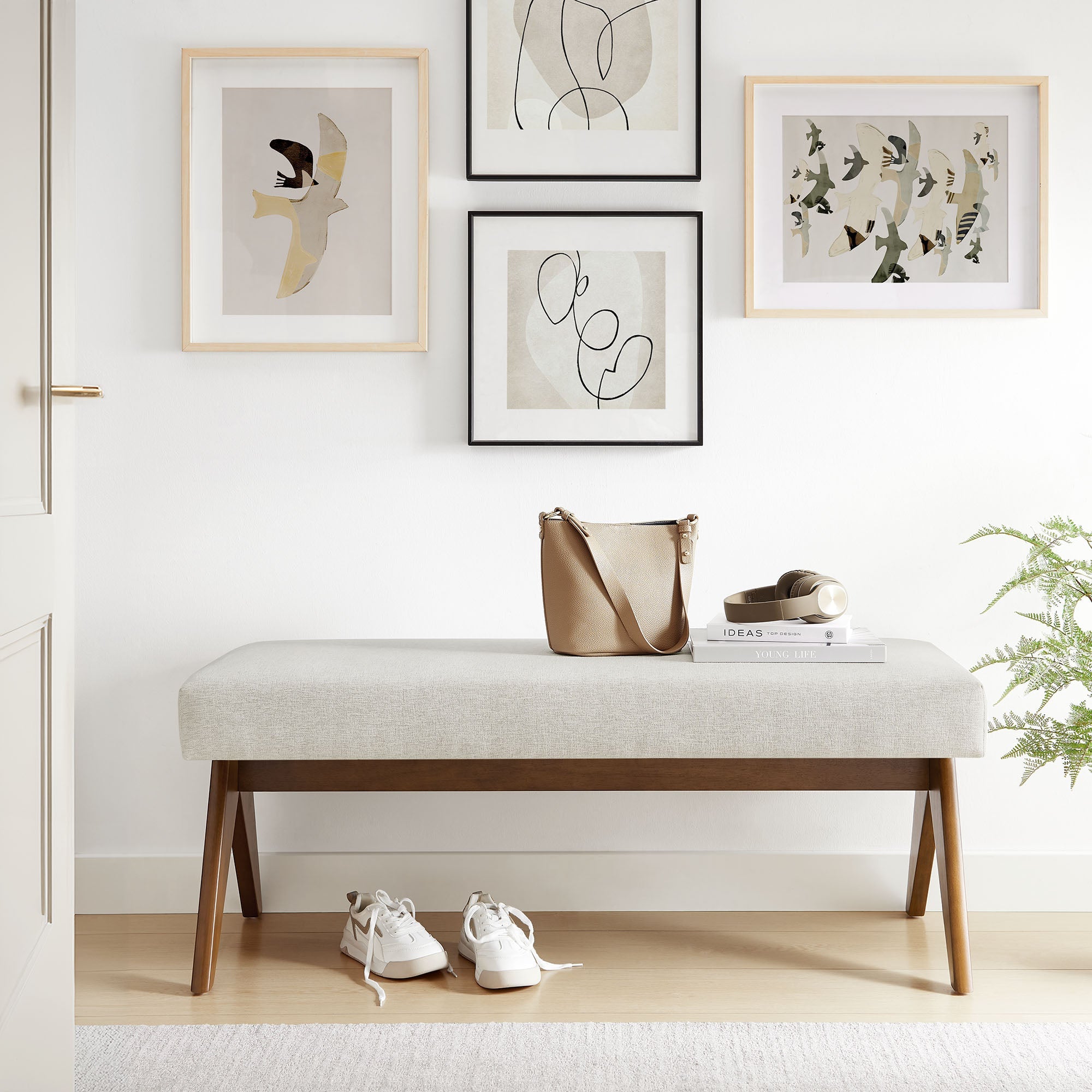 Lyra 47" Fabric Upholstered Bench by Modway