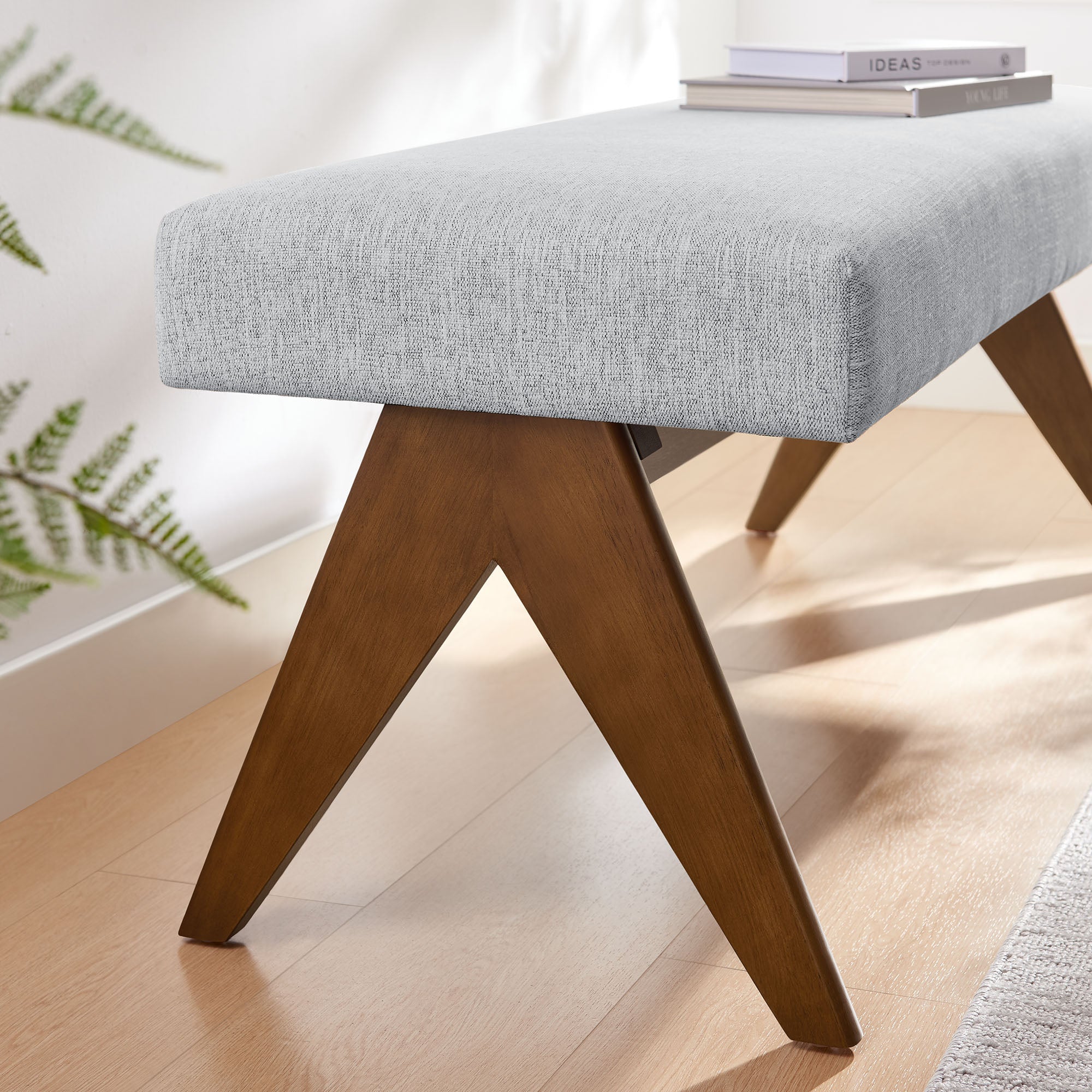 Lyra 47" Fabric Upholstered Bench by Modway