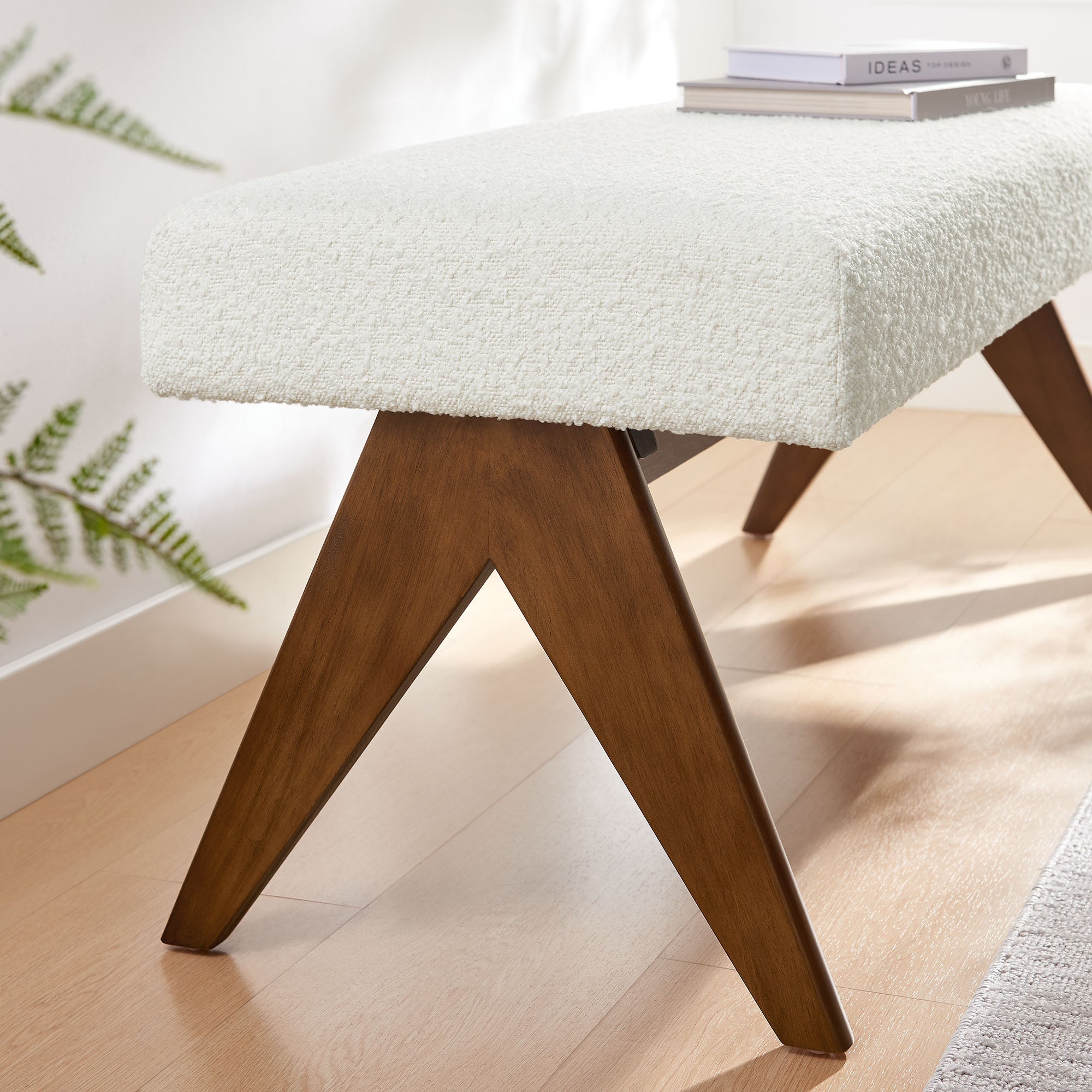 Lyra 47" Boucle Upholstered Bench by Modway
