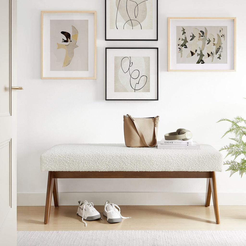Lyra 47" Boucle Upholstered Bench by Modway