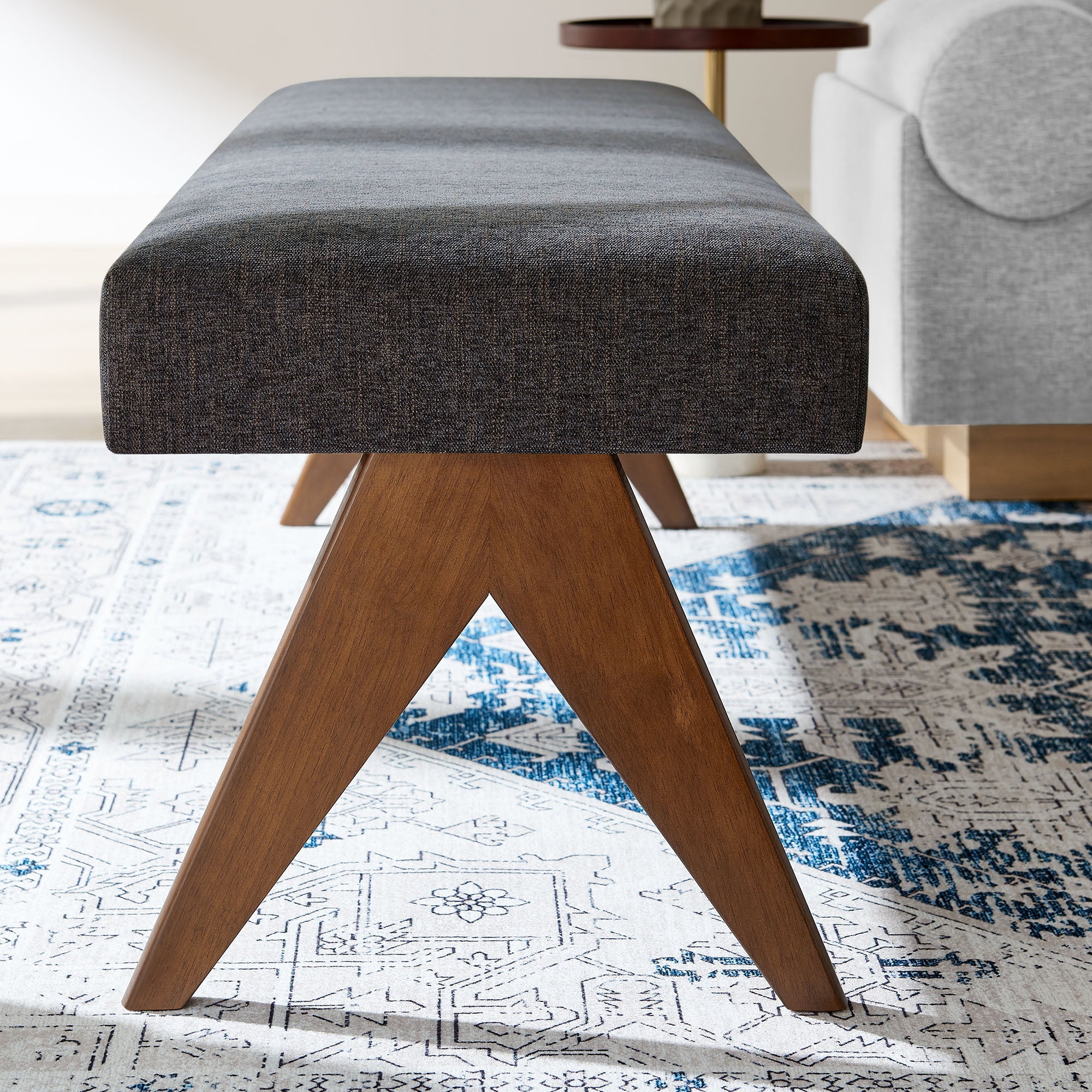 Lyra 63" Fabric Upholstered Bench by Modway