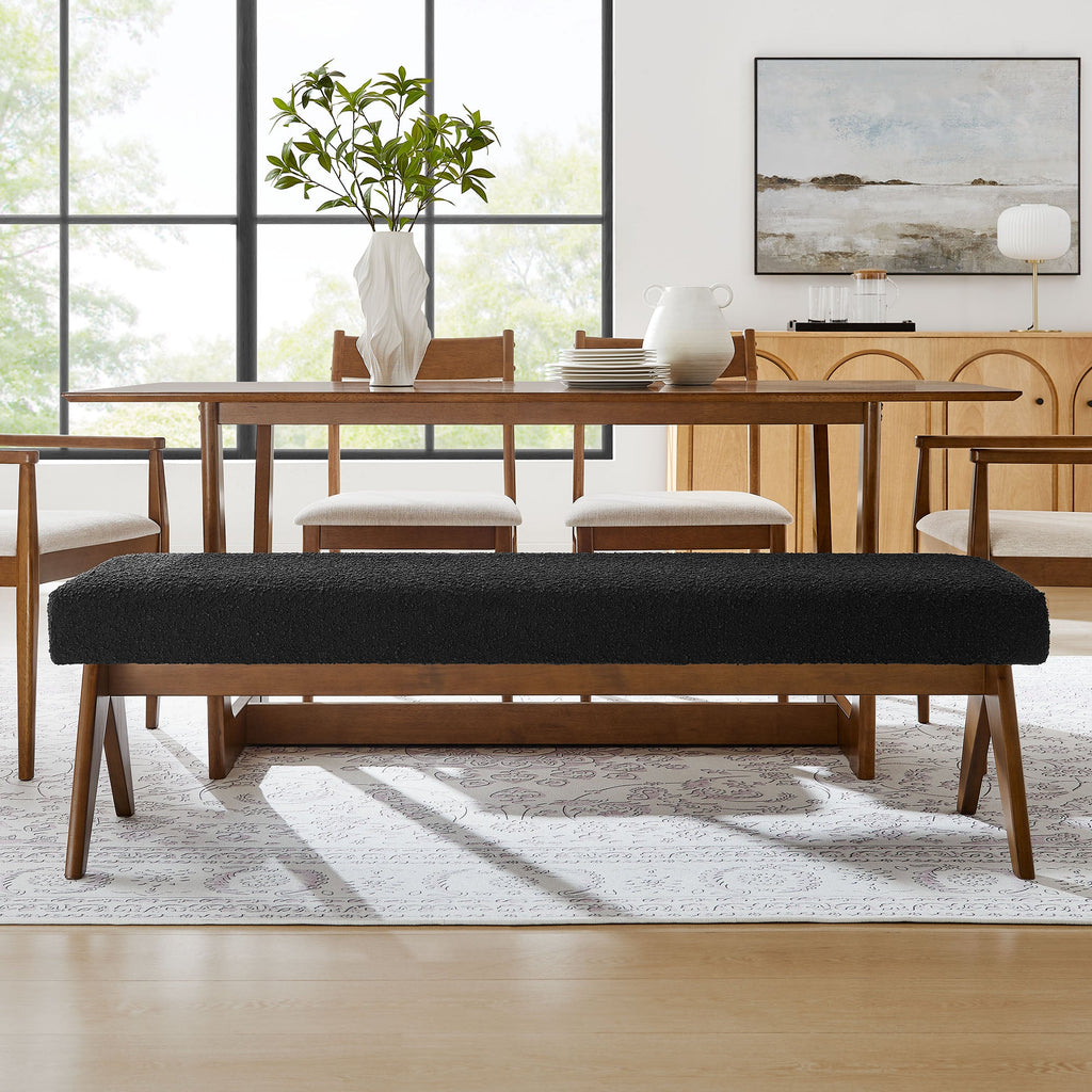 Lyra 63" Boucle Upholstered Bench by Modway