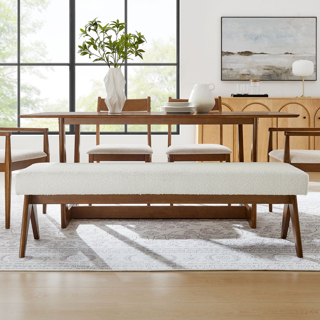 Lyra 63" Boucle Upholstered Bench by Modway