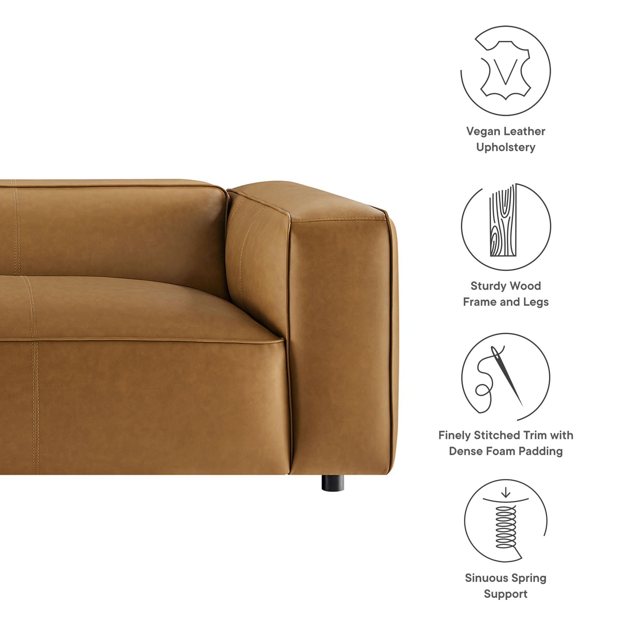 Auren Upholstered Vegan Leather Sofa by Modway