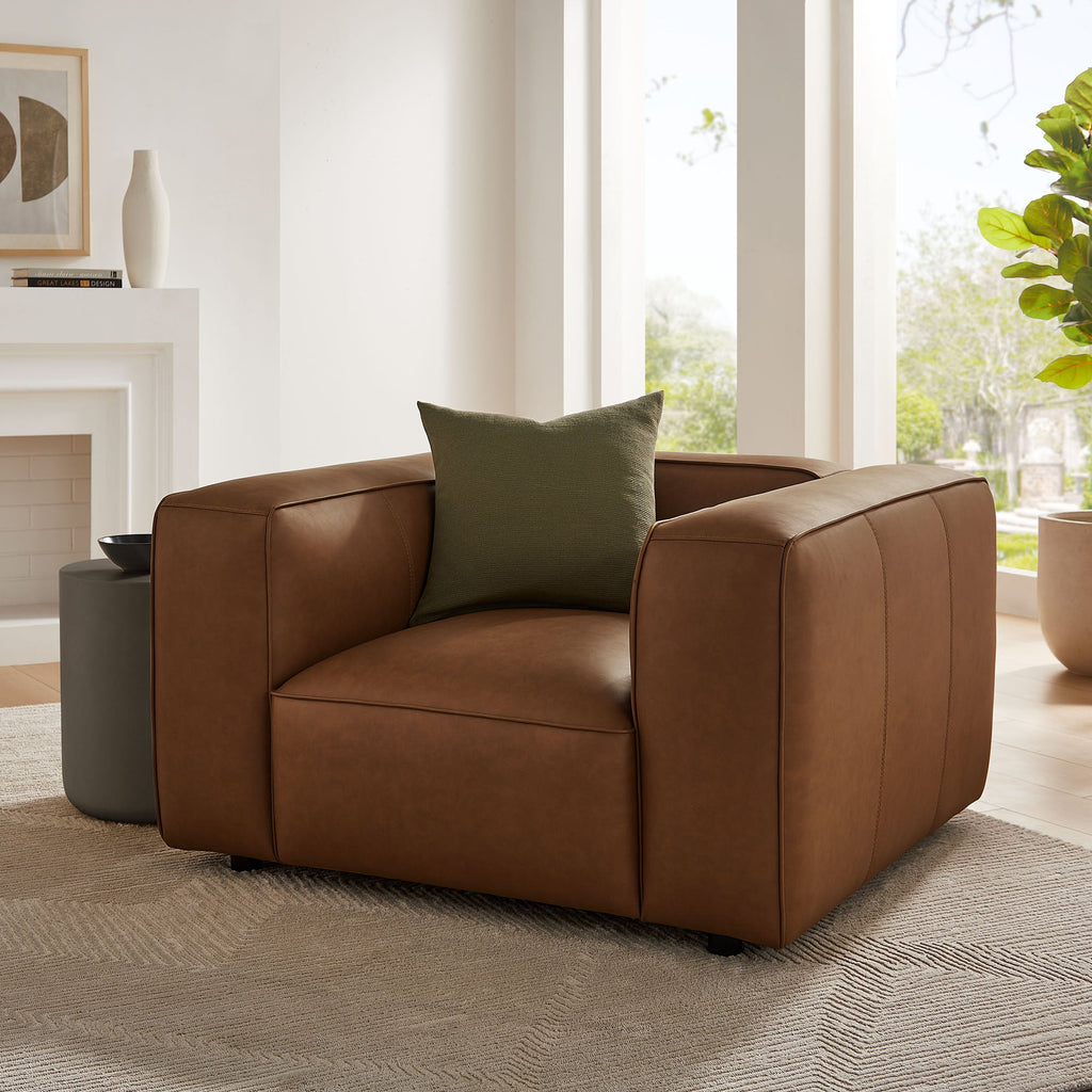 Auren Upholstered Vegan Leather Modular Armchair by Modway
